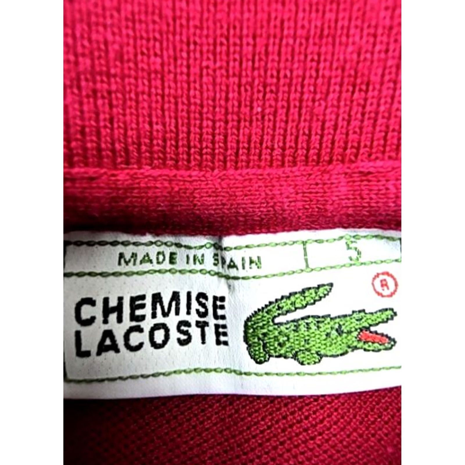 Lacoste Lacoste Red Short Sleeve Polo Shirt Mens Regular Croc Logo Spain Polo Shirt Mens Regular L Red Crocodile Logo Spain Size US L / EU 52-54 / 3 - 3 Thumbnail