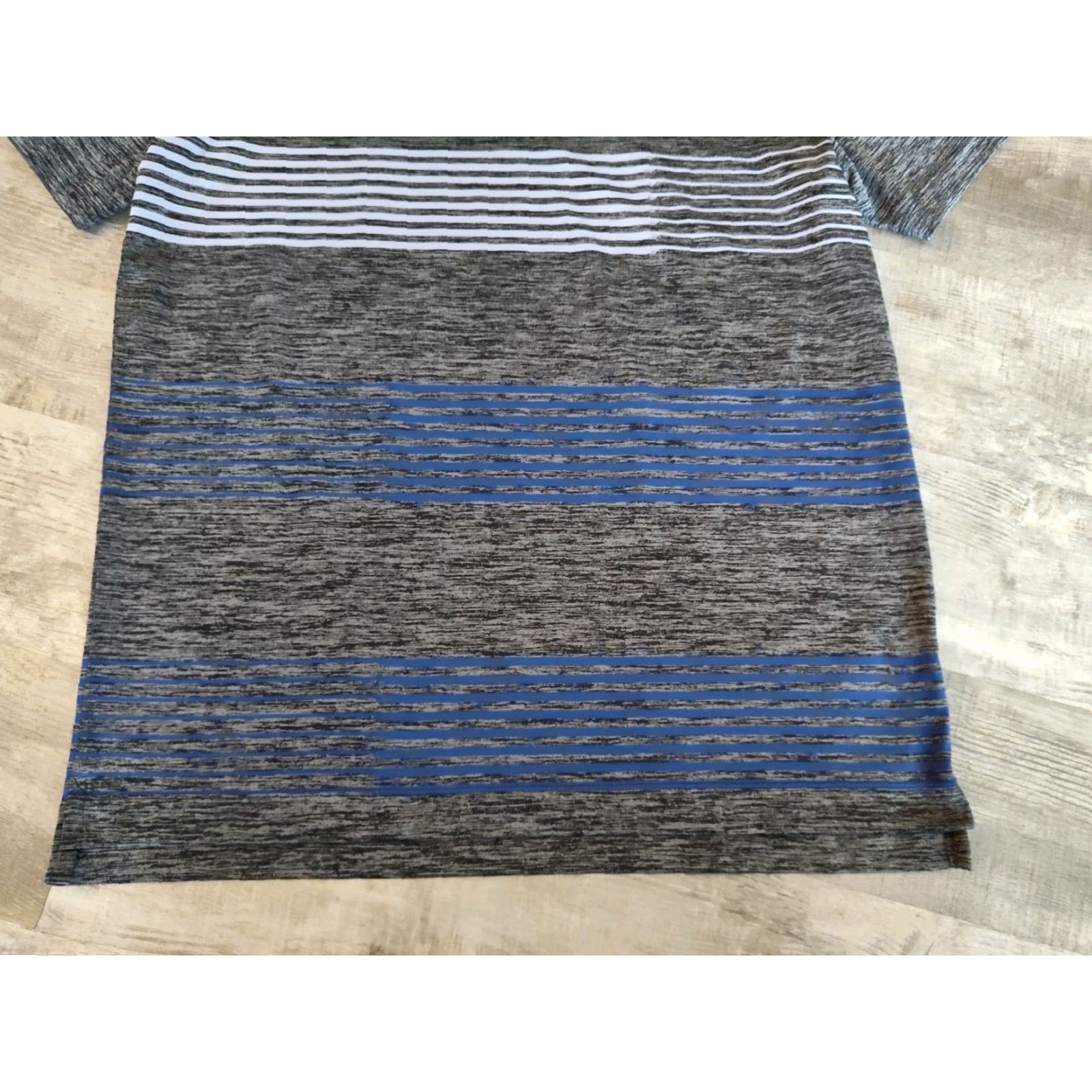 Nike VINTAGE Nike Dri-Fit Golf Polo Shirt Men Large Gray Blue Stripes 90s Casual Activewear Size US L / EU 52-54 / 3 - 3 Thumbnail