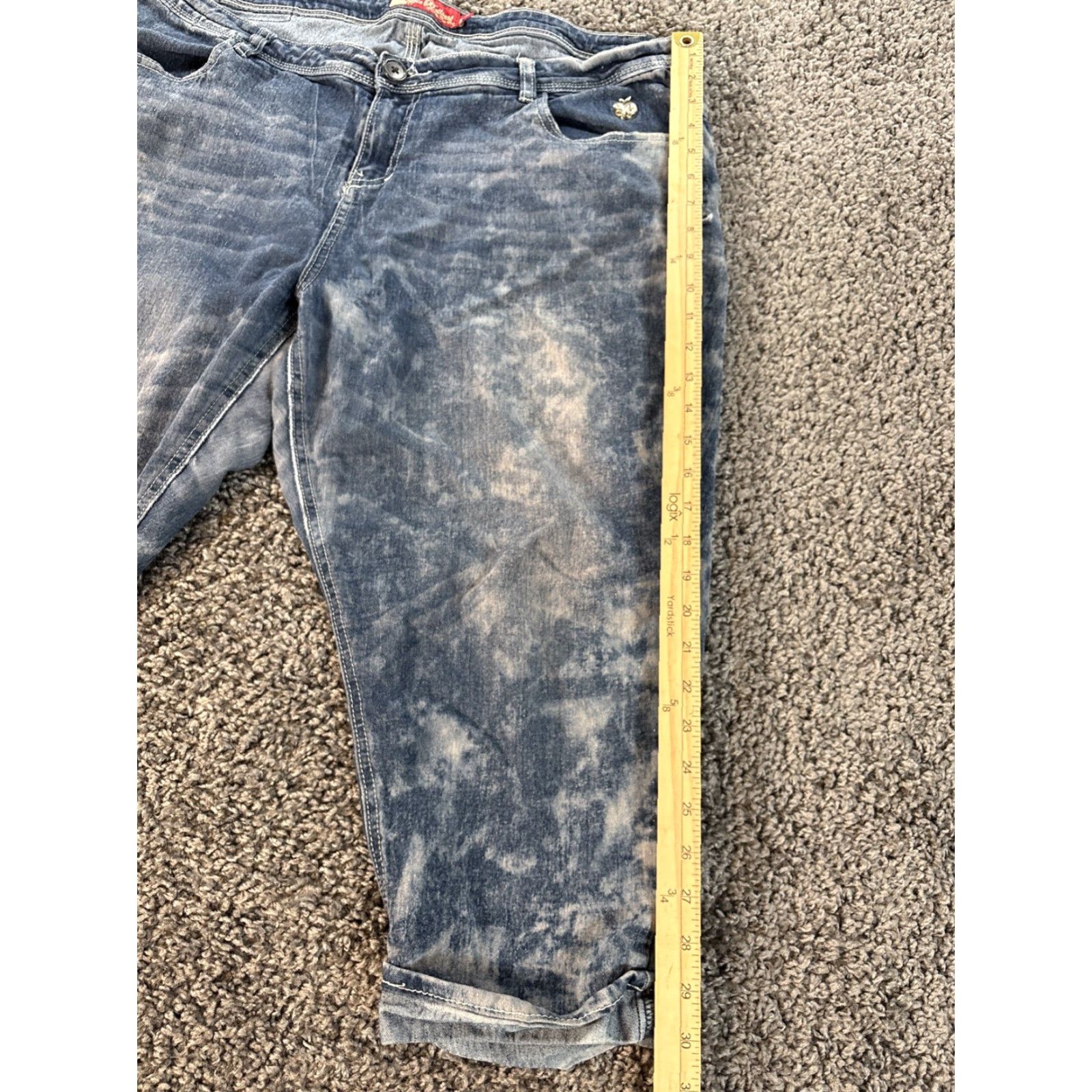 Vintage VINTAGE Apple Bottoms Jeans Capri Womens Plus 20 Acid Wash Denim Embroidered Pockets Blue Y2K Streetwear 2000’s Size 42" / US 20 - 4 Thumbnail