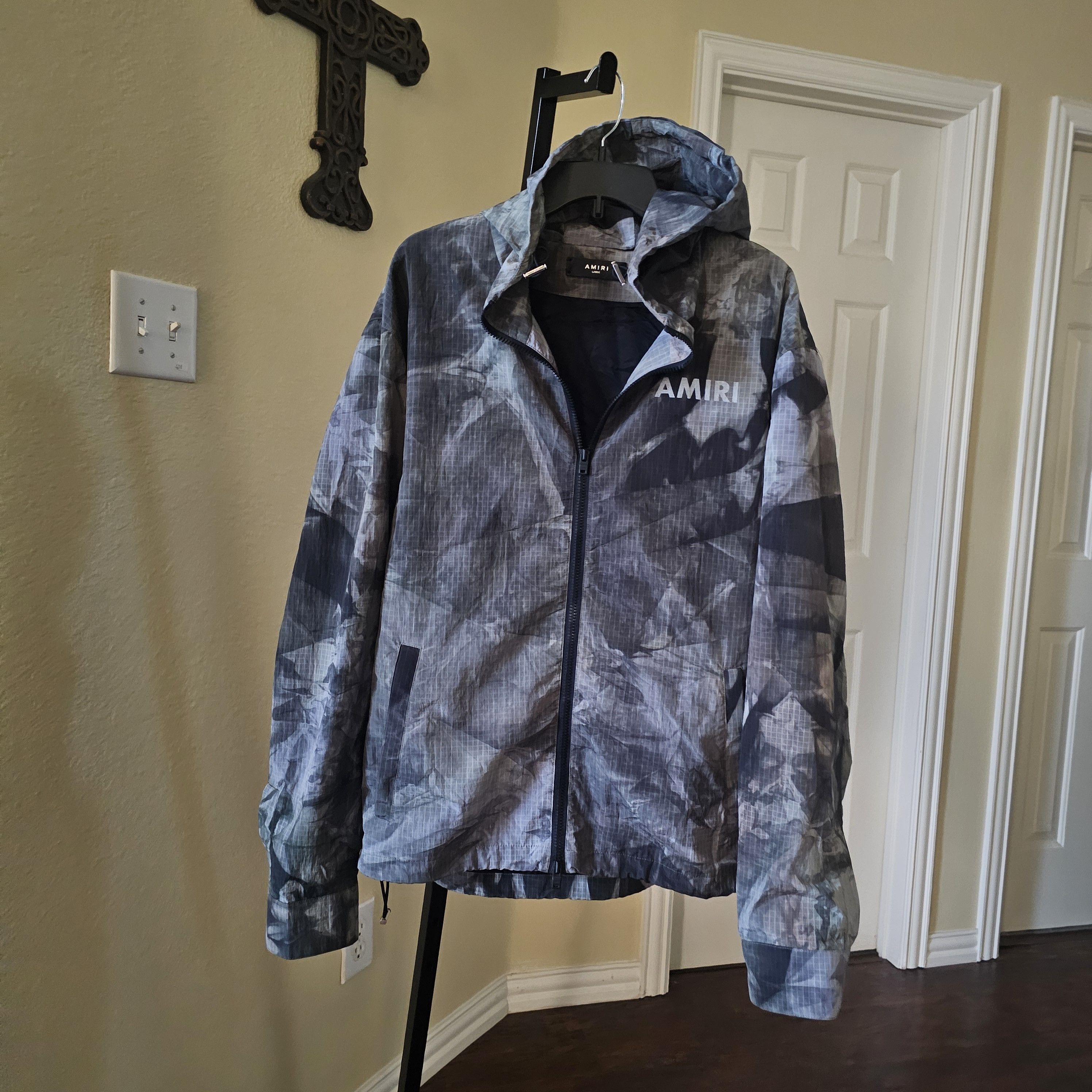 Amiri AMIRI Green Logo Camouflage Windbreaker Size L Size US L / EU 52-54 / 3 - 4 Thumbnail