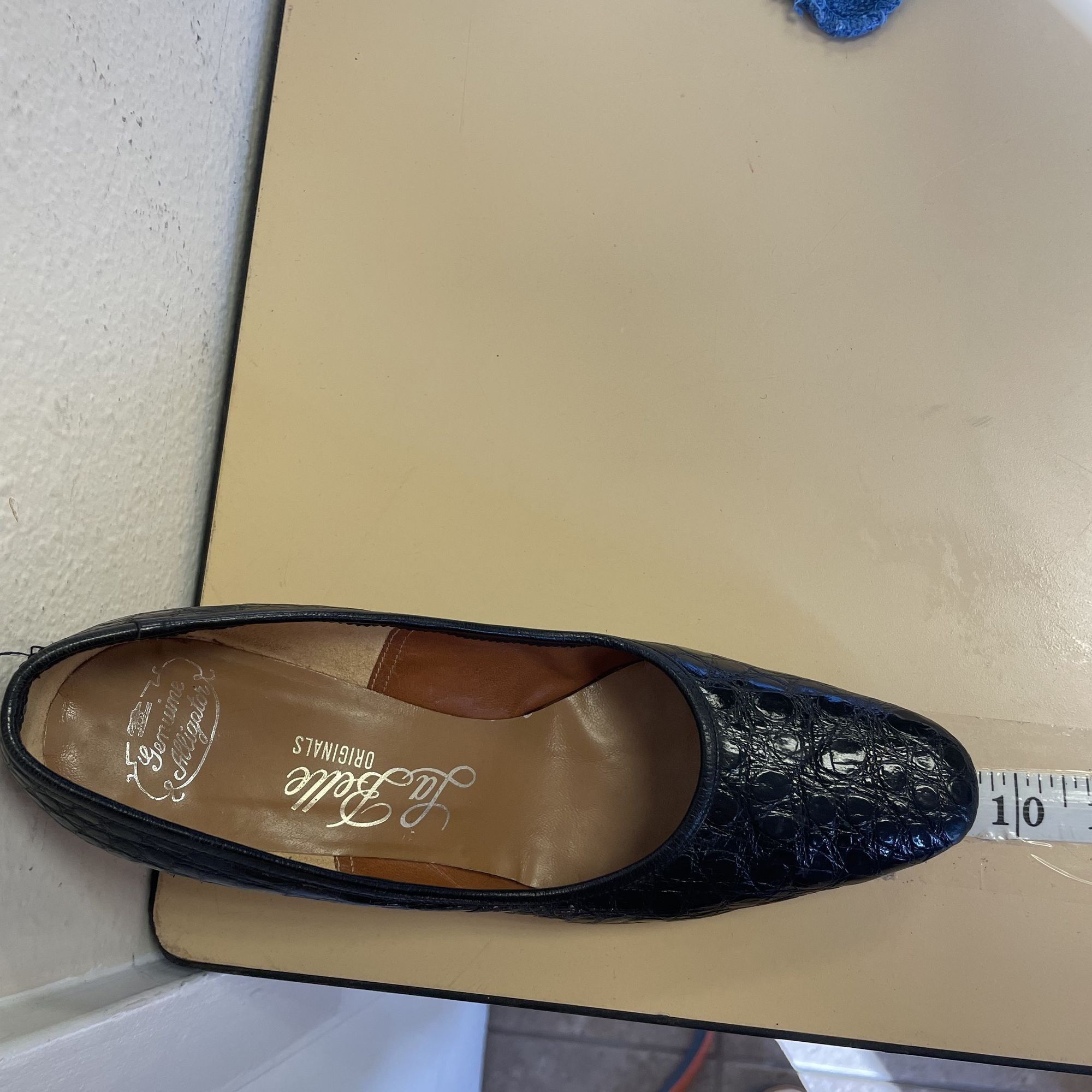 Other Vintage 60's La Belle Women Black Genuine ALLIGATOR Skin Hee Size US 6 / IT 36 - 9 Thumbnail