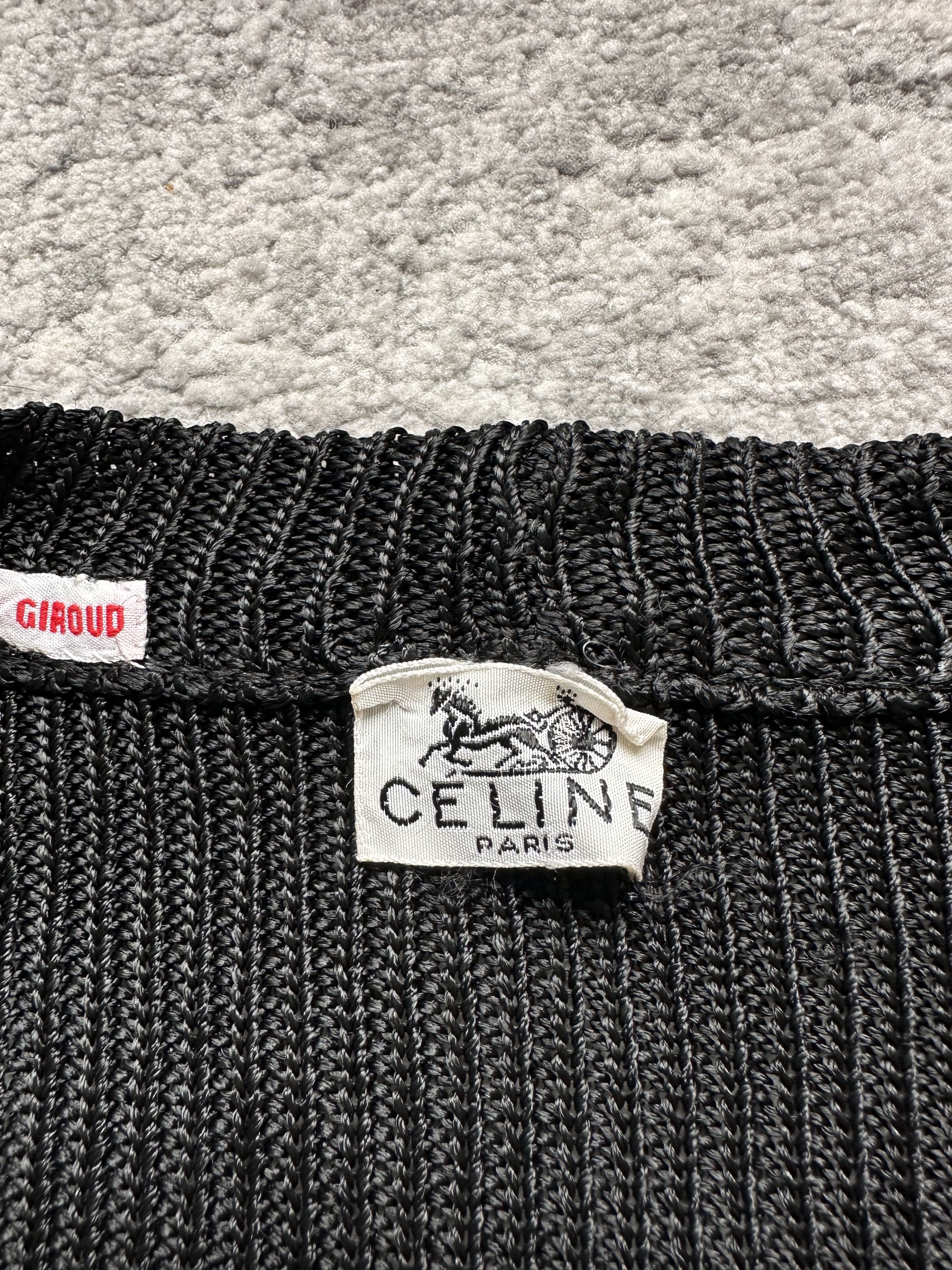 Celine Celine Paris Knit Cable Vest Black Button Up Vintage Size M / US 6-8 / IT 42-44 - 6 Thumbnail