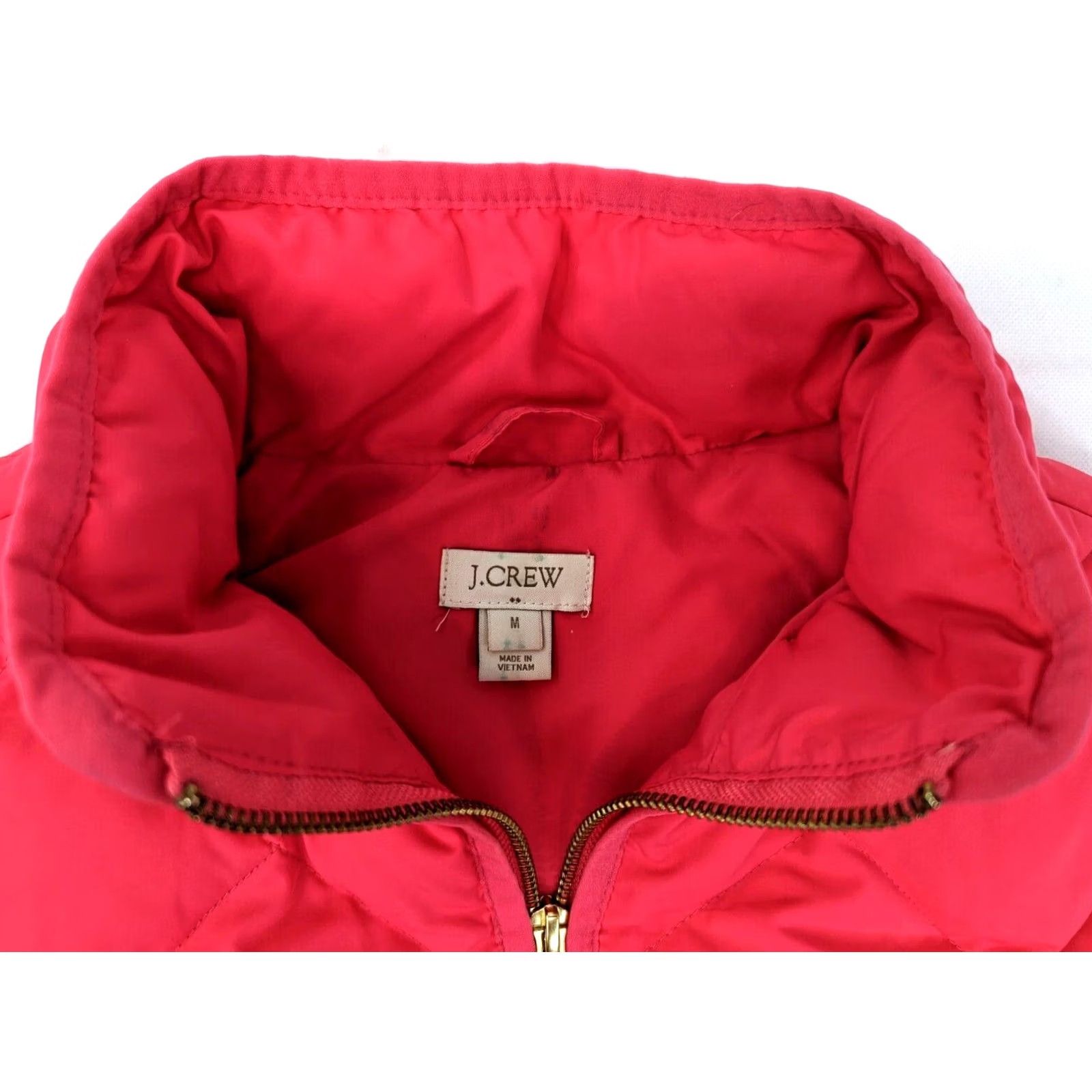 J.Crew J. Crew Down Insulated Puffer Vest Women M Pink Quilted Zip Sleeveless Vest Spring Fall Winter Pattern Solid Vintage: No Size M / US 6-8 / IT 42-44 - 3 Thumbnail