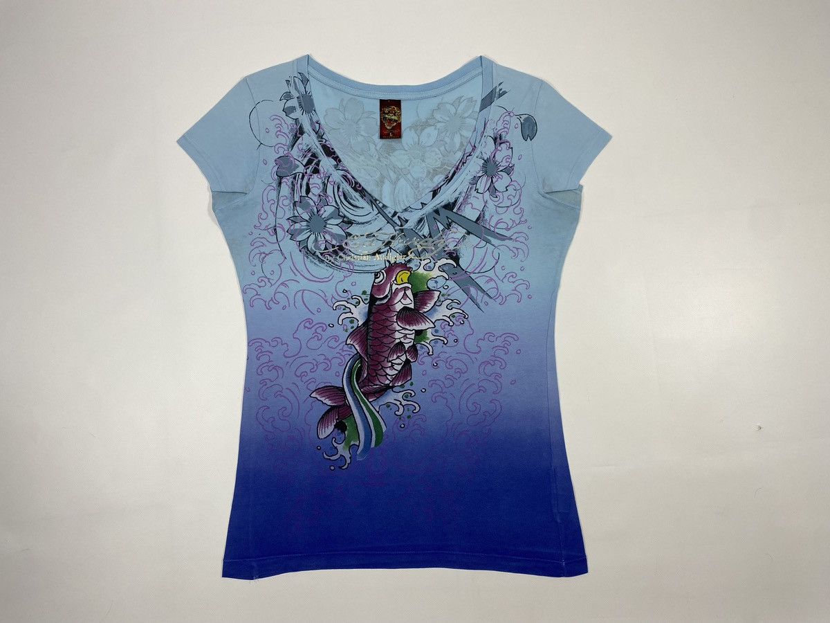 Ed Hardy 🔥LASTDROP🔥 Ed Hardy Carp Koi Fish Flowers Water t-shirt Size L / US 10 / IT 46 - 19 Thumbnail