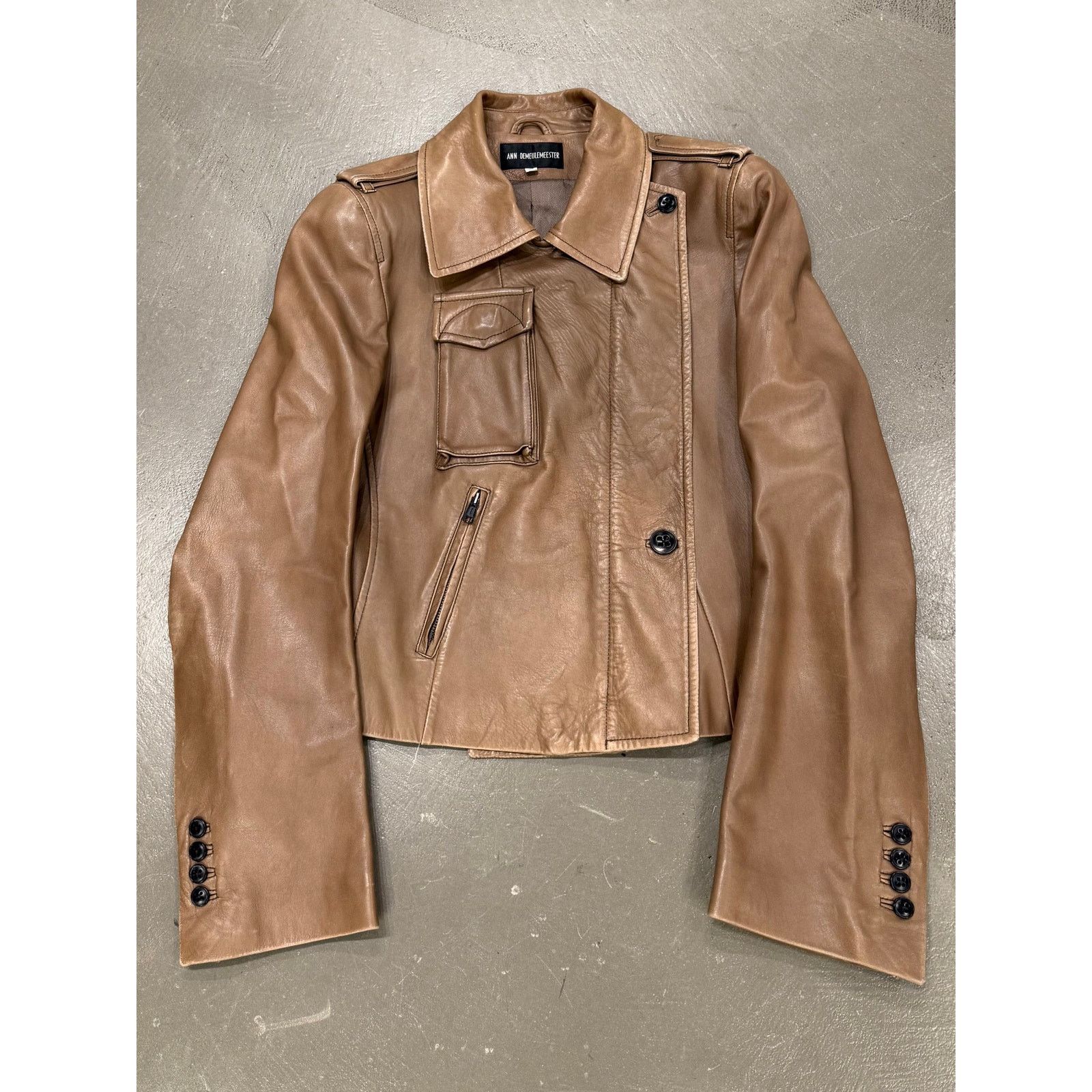 Ann Demeulemeester 2000s Ann Demeulemeester leather aviator cargo jacket Size US XS / EU 42 / 0 - 1 Thumbnail