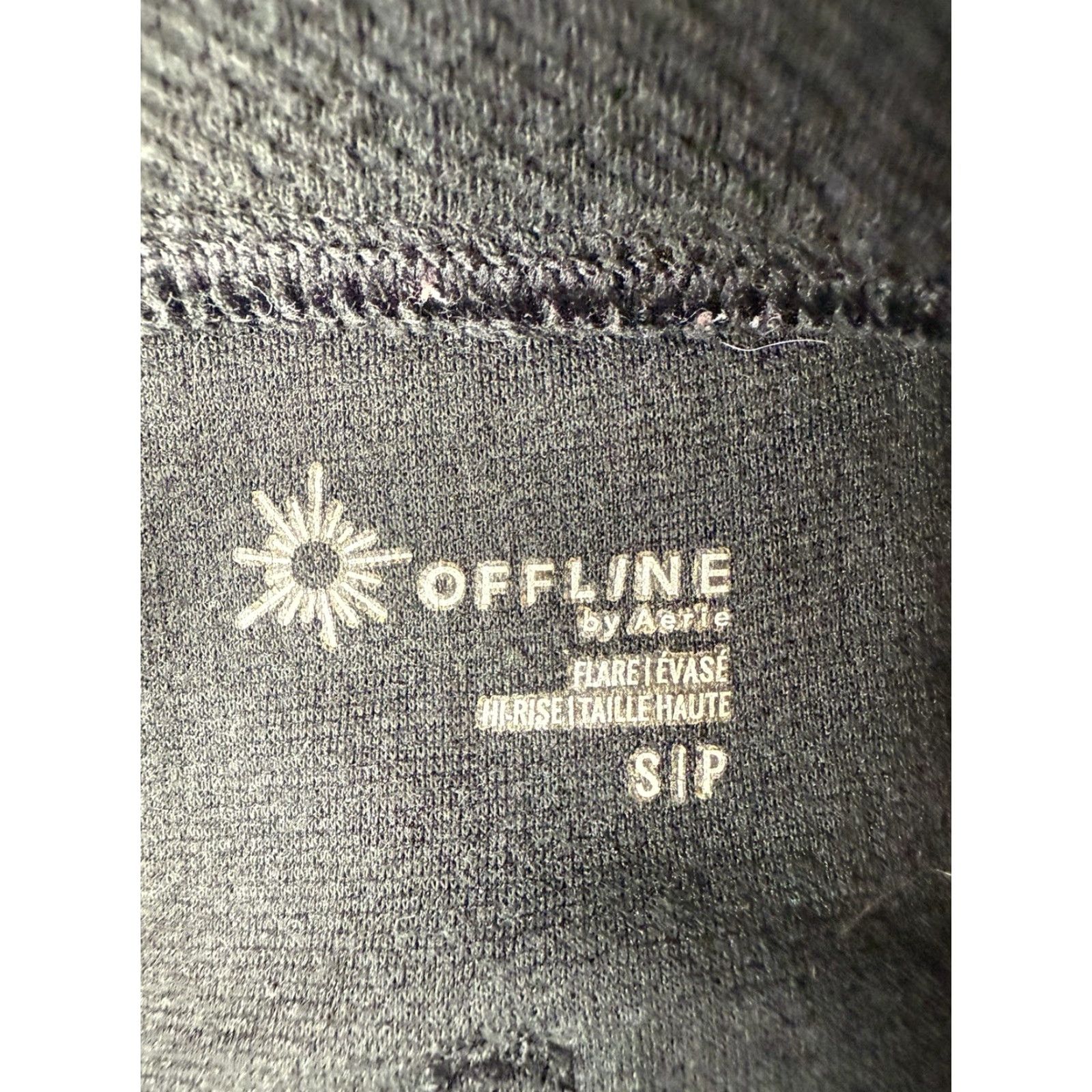Vintage VINTAGE OFFLINE by Aerie Leggings Flared Sweatpants Womens S Black Knit Cotton Spandex Elastic Waist Ribbed Stretch Yoga Size 28" / US 6 / IT 42 - 2 Thumbnail
