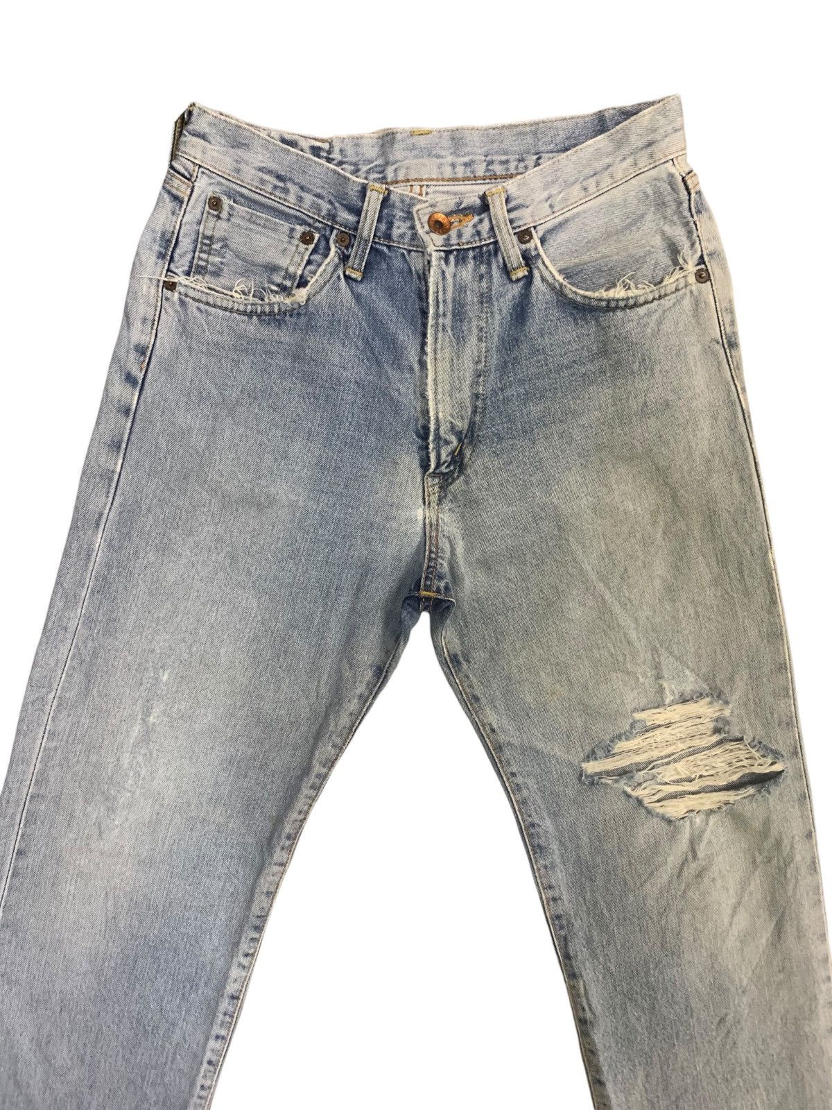Edwin × Margaret Howell × Vintage Vintage Edwin Blue Mud Wash Distress Jeans Size US 28 / EU 44 - 4 Thumbnail