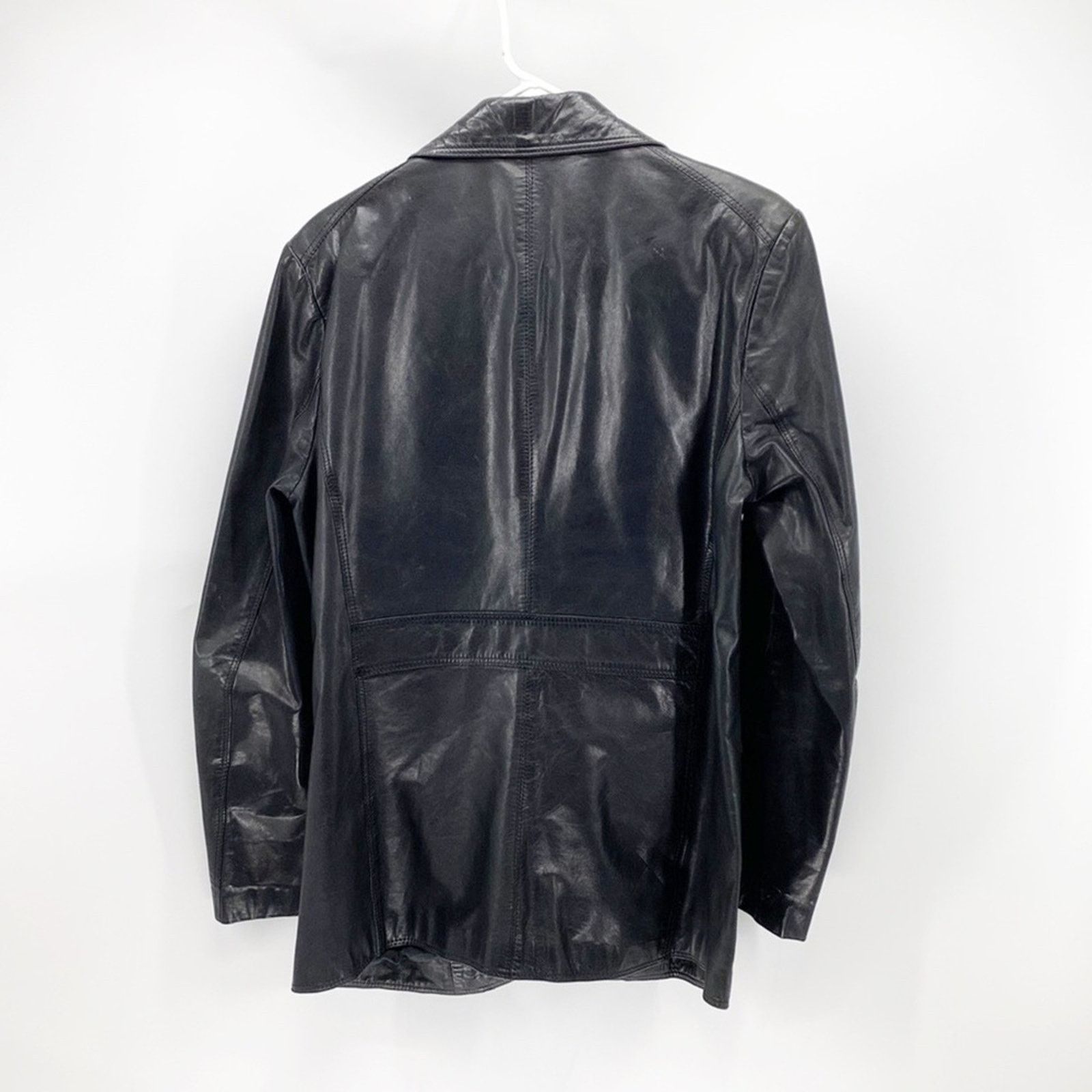 Vintage Vintage AB Flip Holm black leather double breasted jacket Size M / US 6-8 / IT 42-44 - 2 Thumbnail