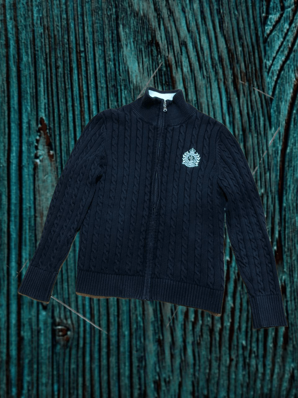 Polo Ralph Lauren Lauren Ralph Lauren Navy Cable Cardigan Sweater Size L / US 10 / IT 46 - 1 Thumbnail