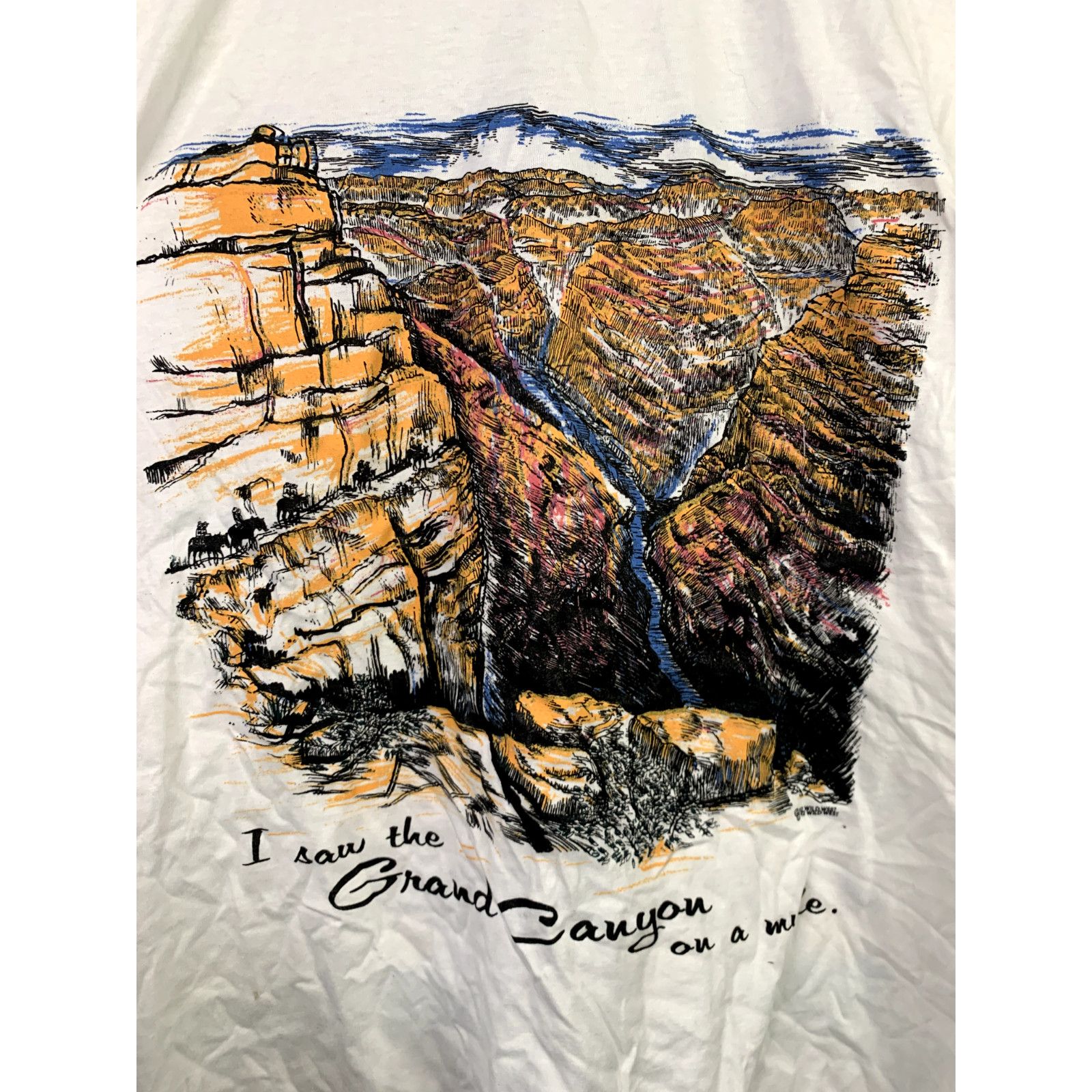 Jerzees Vintage Test Print Shirt Grand Canyon Arizona White M Tee Size US M / EU 48-50 / 2 - 2 Thumbnail