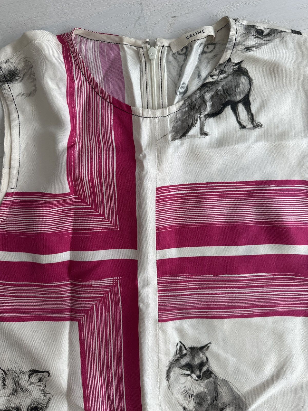 Celine Celine Phoebe Philo 2015 Fox Print Dress Size S / US 4 / IT 40 - 8 Thumbnail