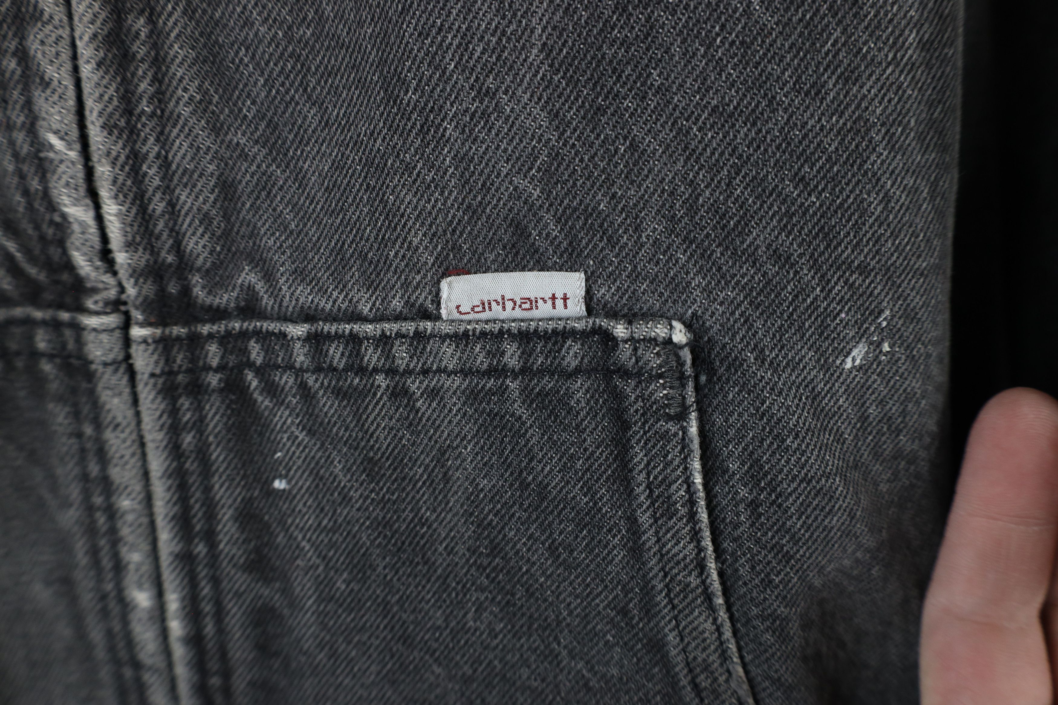 Carhartt Vintage 90s Carhartt Lined Denim Hooded Jacket Gray USA Size US XXL / EU 58 / 5 - 4 Thumbnail