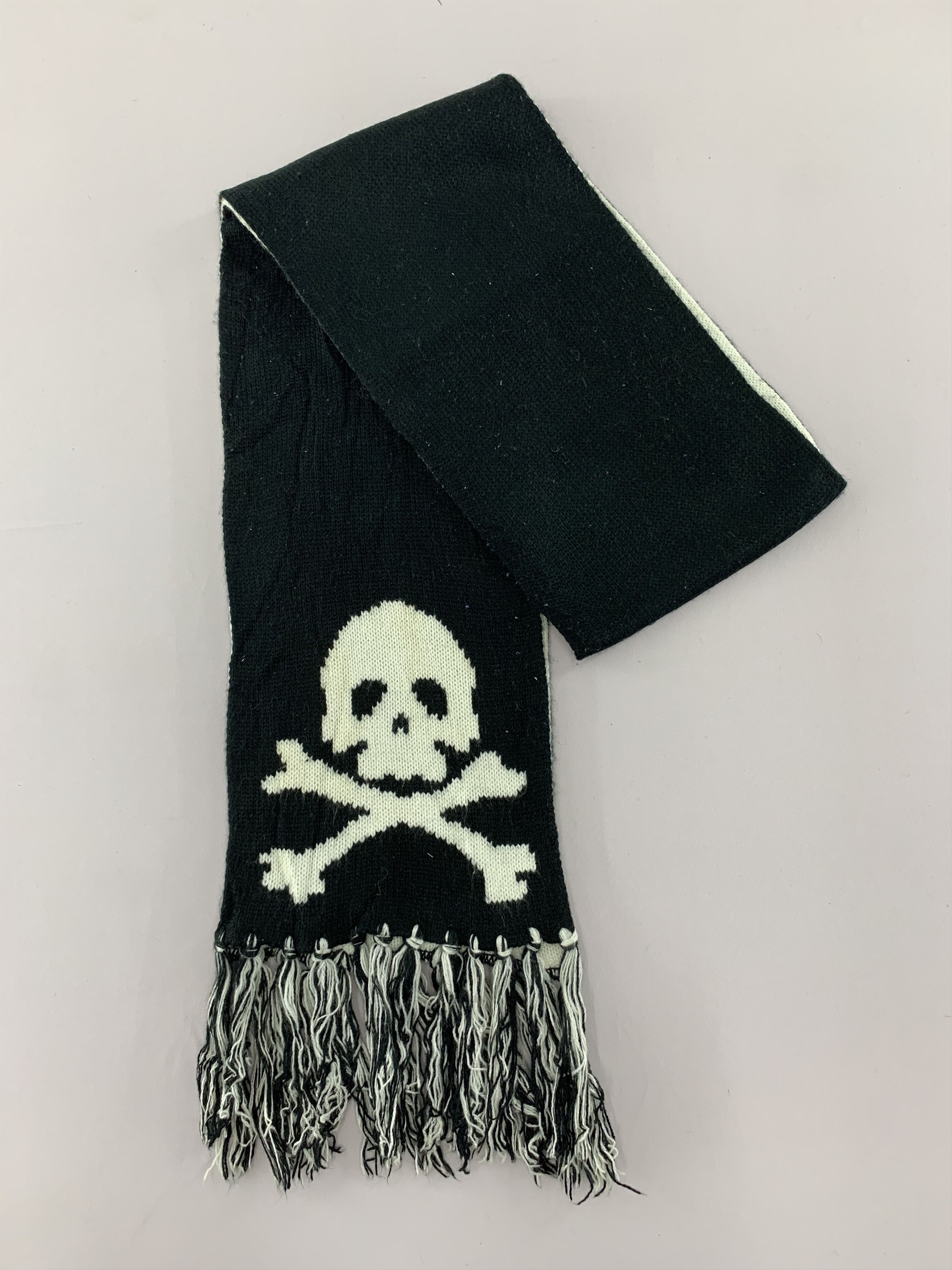 Vintage Skull Scarf Wool Muffler Neck Wrap BL4407 Size ONE SIZE - 3 Thumbnail