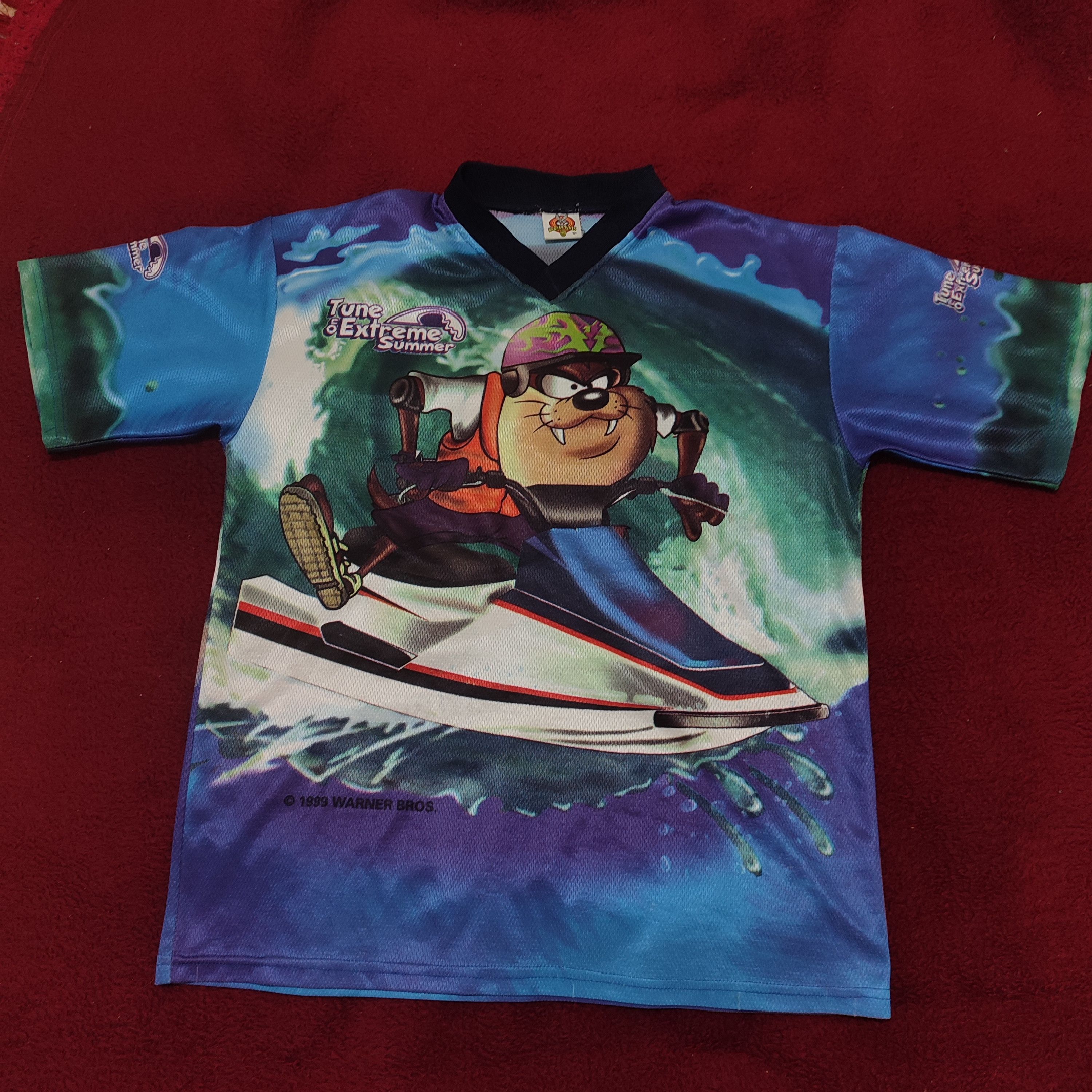 Warner Bros Vtg Jersey tee Taz from Looney Tunes 1999 Summer Extreme Size US L / EU 52-54 / 3 - 1 Thumbnail