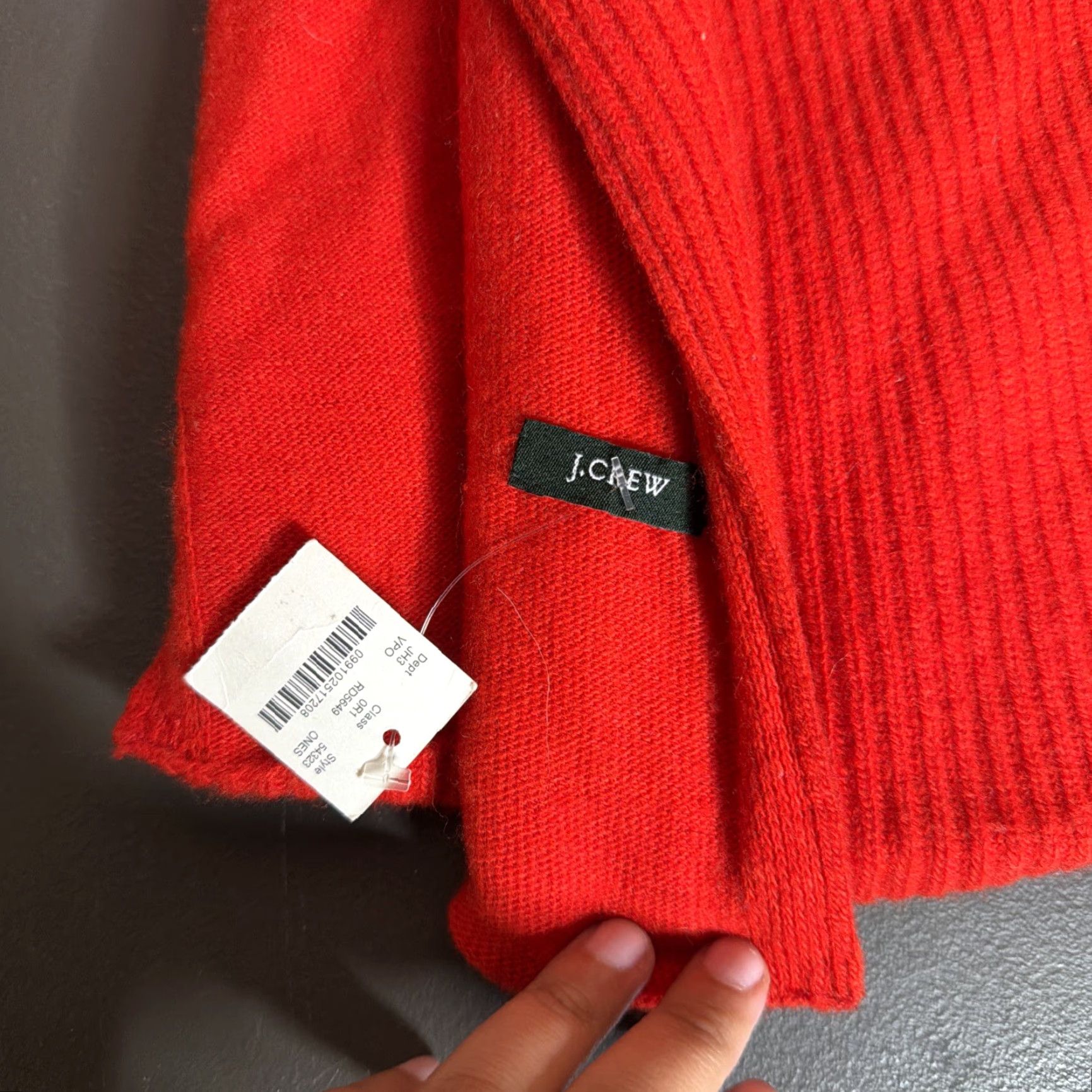 J.Crew NWT J. Crew Scarf Wool Blend Red Women Rectangle Scarf Winter Fall Multifunctional Size ONE SIZE - 3 Thumbnail