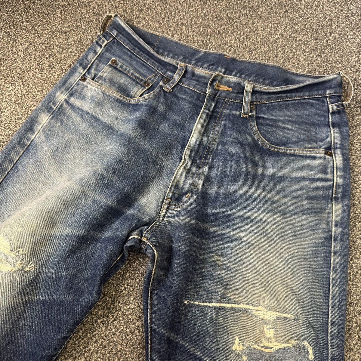 Warehouse 🔥🇯🇵 Vintage Japanese Denim Warehouse Distressed Jeans Size US 33 - 3 Thumbnail