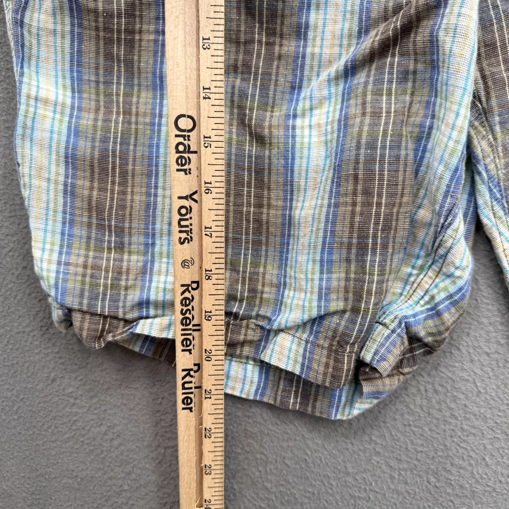 Tommy Bahama Tommy Bahama Shorts Mens 38 Brown Plaid Linen Lyocell Chino 10 Inseam Casual Size US 38 / EU 54 - 6 Thumbnail