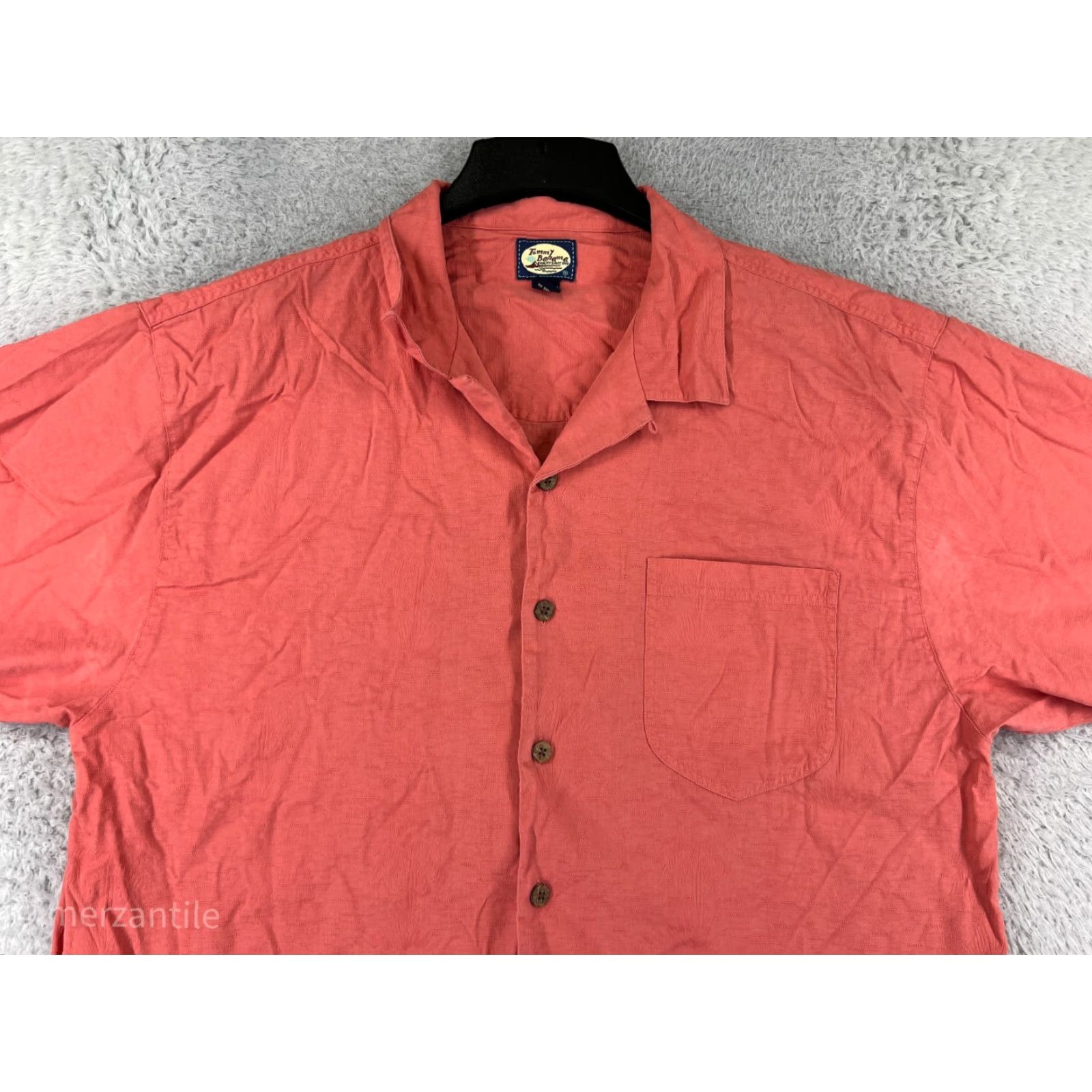Tommy Bahama Tommy Bahama Shirt Mens Large Pink Palm Print Button Up Hawaiian Cotton Vacation Size US L / EU 52-54 / 3 - 4 Thumbnail