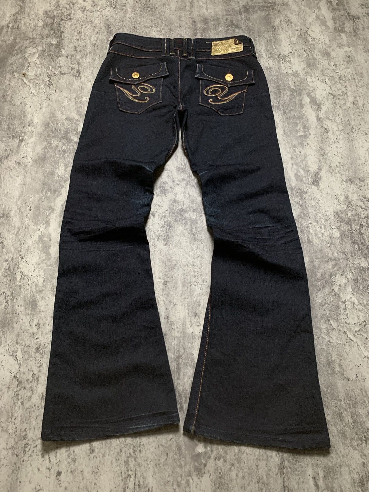 Tornado Mart Y2K Brappers Japanese Dark Indigo Flare ifsix Vkei Style Size 29" - 1 Thumbnail