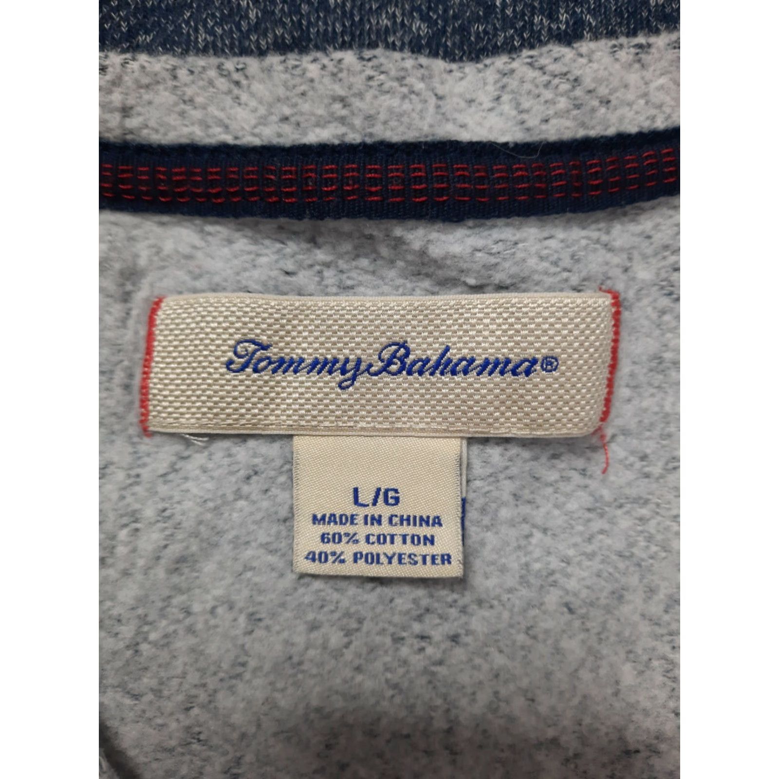 Tommy Bahama Tommy Bahama Cotton Men's Crewneck Sweater Lightweight Blue Large L3S Pullover Knit Crew Neck 100% Cotton Mens Size US L / EU 52-54 / 3 - 2 Thumbnail