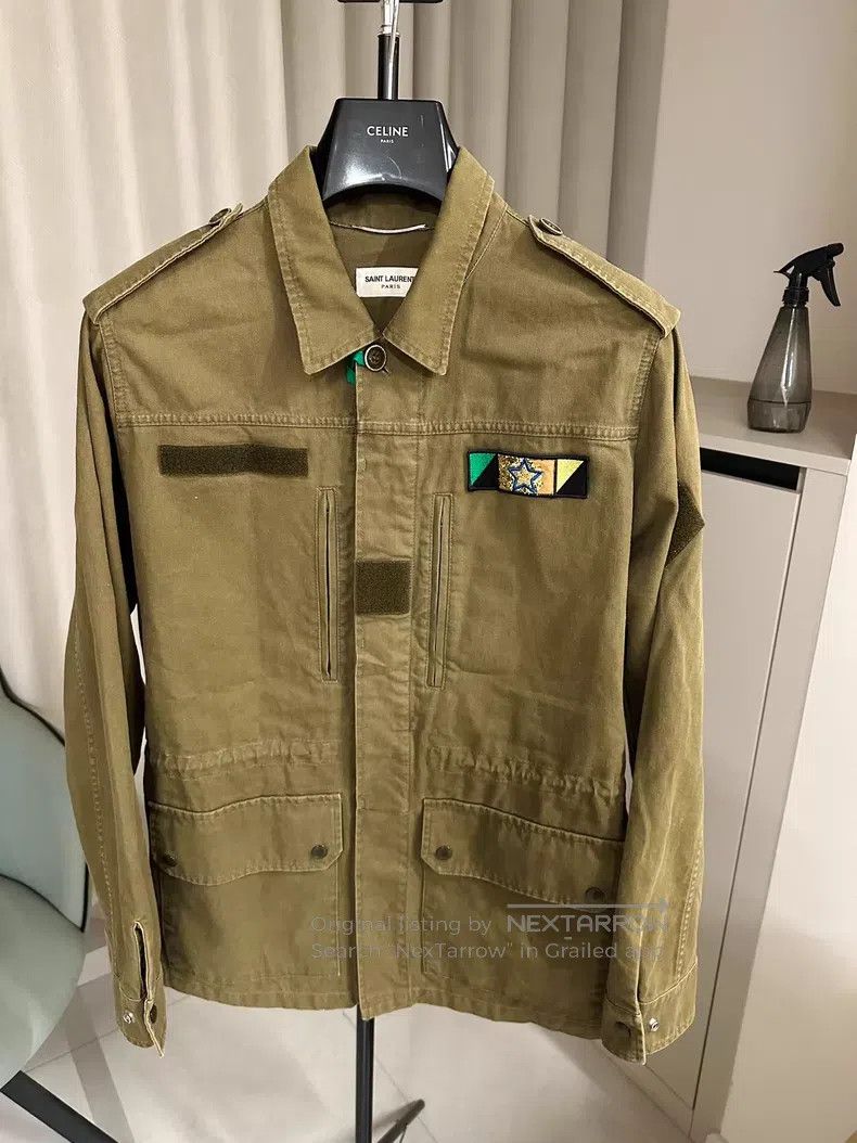 Saint Laurent Paris Saint Laurent Paris Sharkskin utility jacket military gree Size US M / EU 48-50 / 2 - 1 Thumbnail