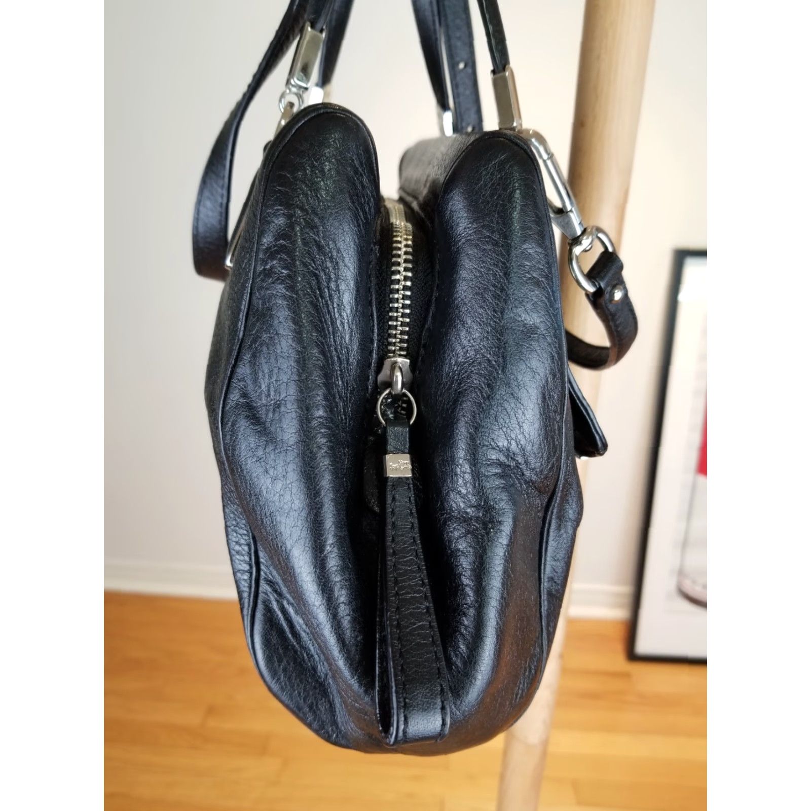Coach VINTAGE COACH BLACK LEATHER SHOULDER HAND BAG CROSS BAG SZ 10'X8'X3' 25163 Size ONE SIZE - 6 Thumbnail