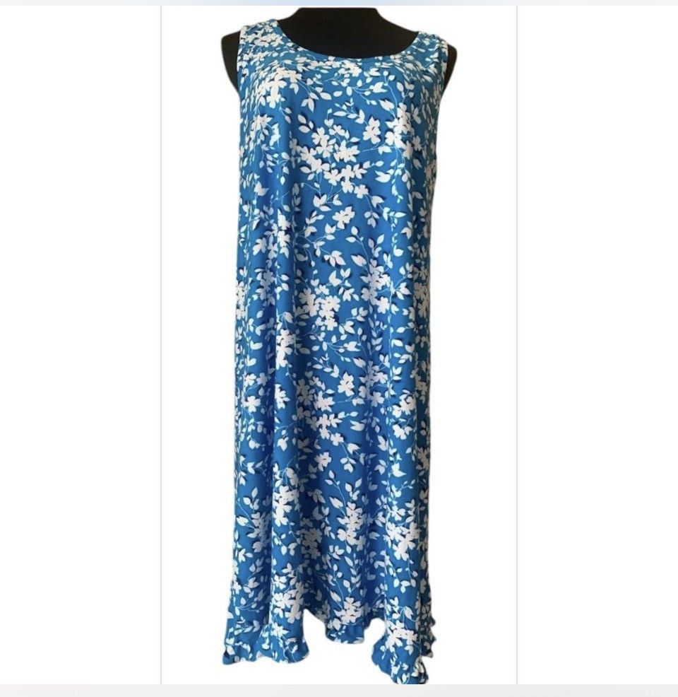 Vintage NWT Designer Item Draper James Sleeveless Tank Dress Blue Size M / US 6-8 / IT 42-44 - 5 Thumbnail