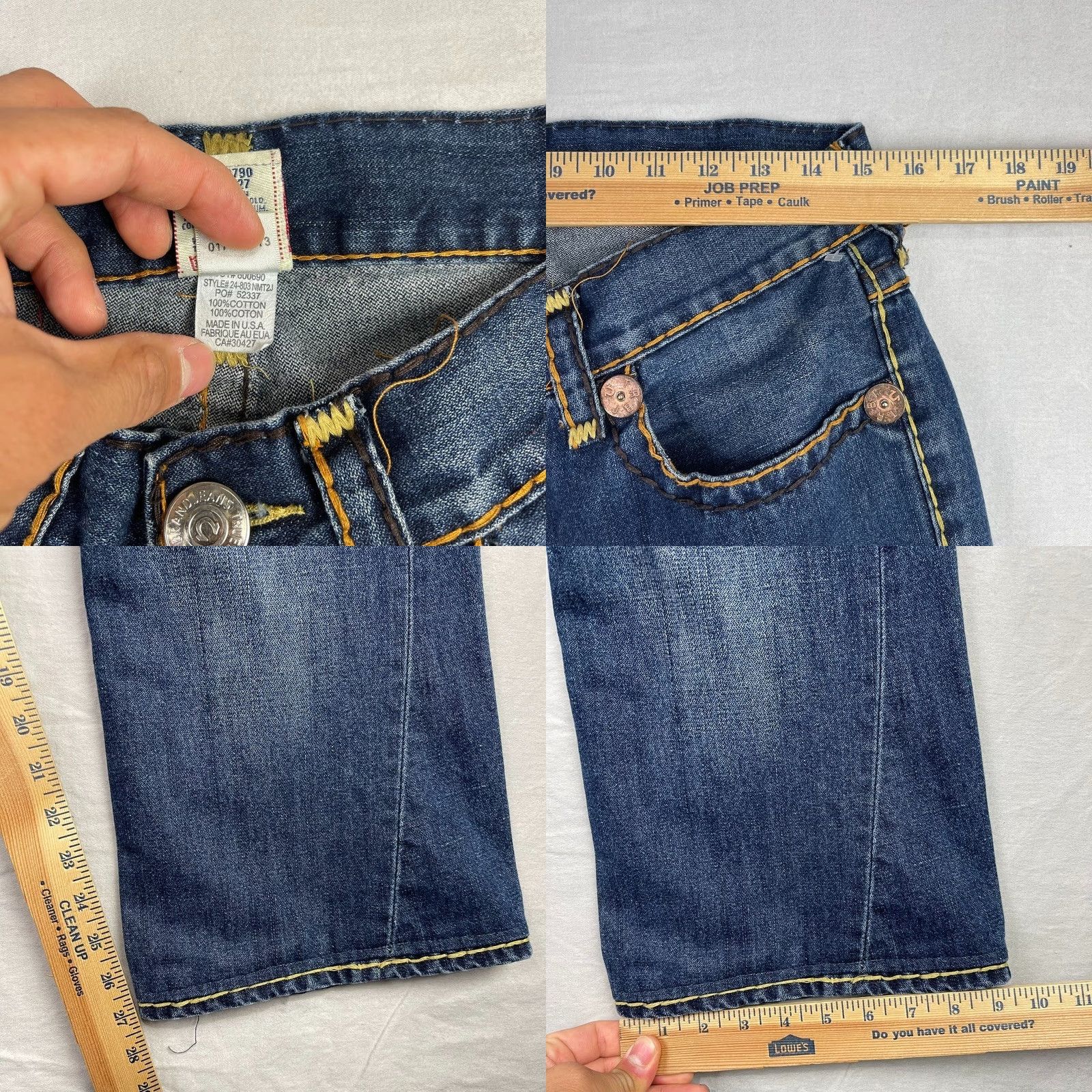True Religion VINTAGE True Religion Jeans Mens 30x33 Joey Super T Flared Dark USA 5-Pocket Zipper Button Logo Blue Denim Cotton Jeans Mens Size US 30 / EU 46 - 8 Thumbnail