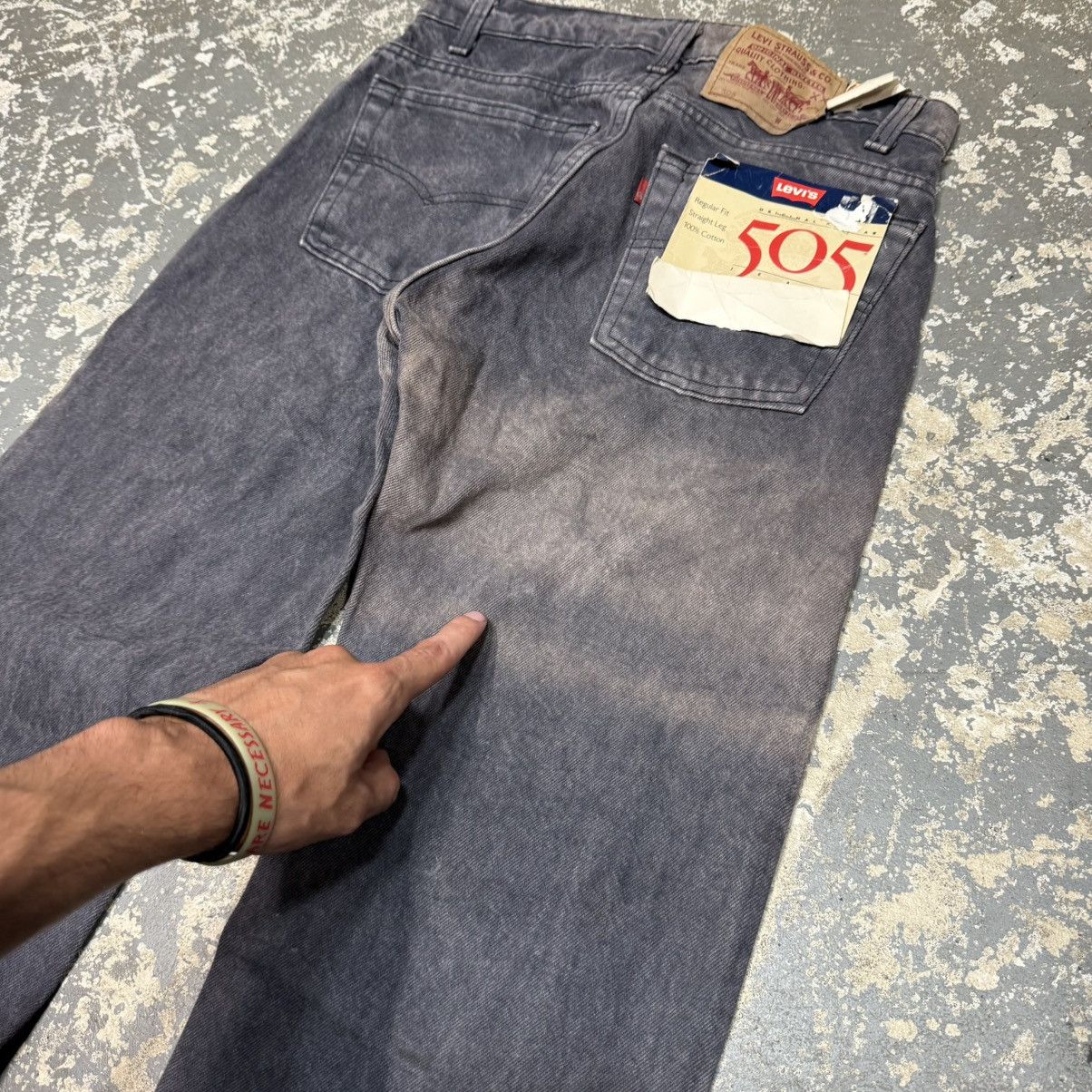 Levi's Vintage Levi’s 505 Black/Grey Denim Jeans USA NWT 90s Size US 29 - 3 Thumbnail