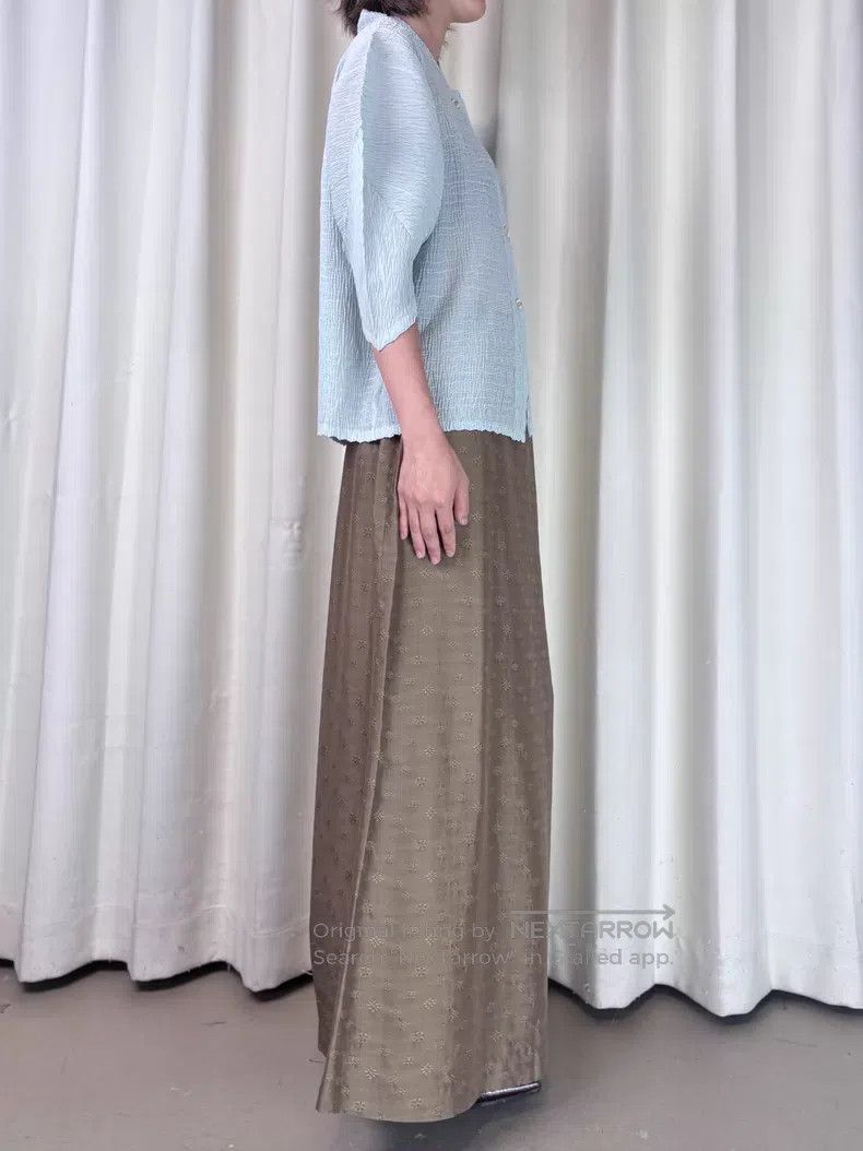 Kenzo Kenzo Vintage Light Blue Kite Texture Pleated Shirt Size M / US 6-8 / IT 42-44 - 5 Thumbnail