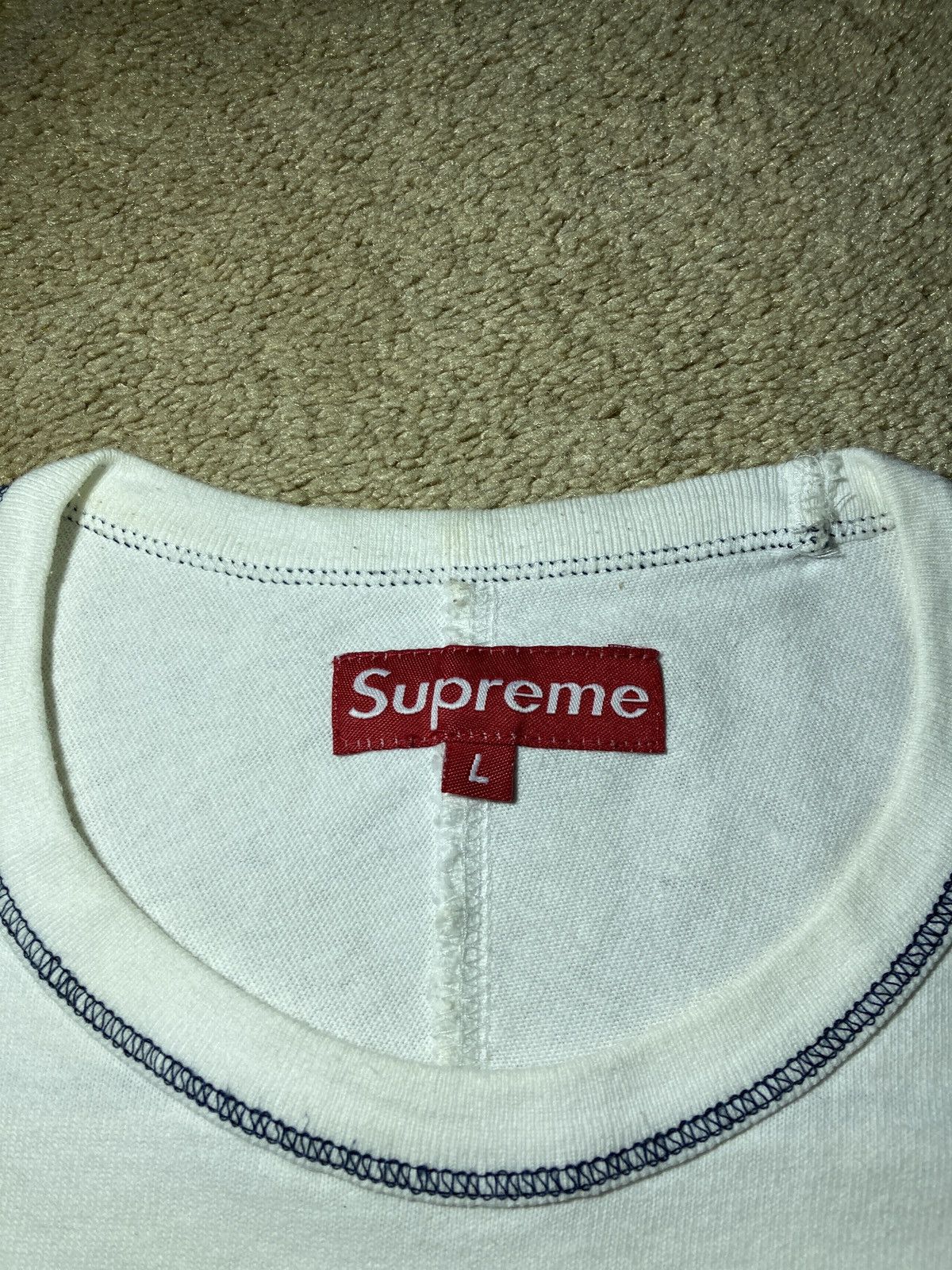 Supreme 1998 Supreme Stitch Athletic Top White Large 90s Vintage OG Size US L / EU 52-54 / 3 - 5 Thumbnail