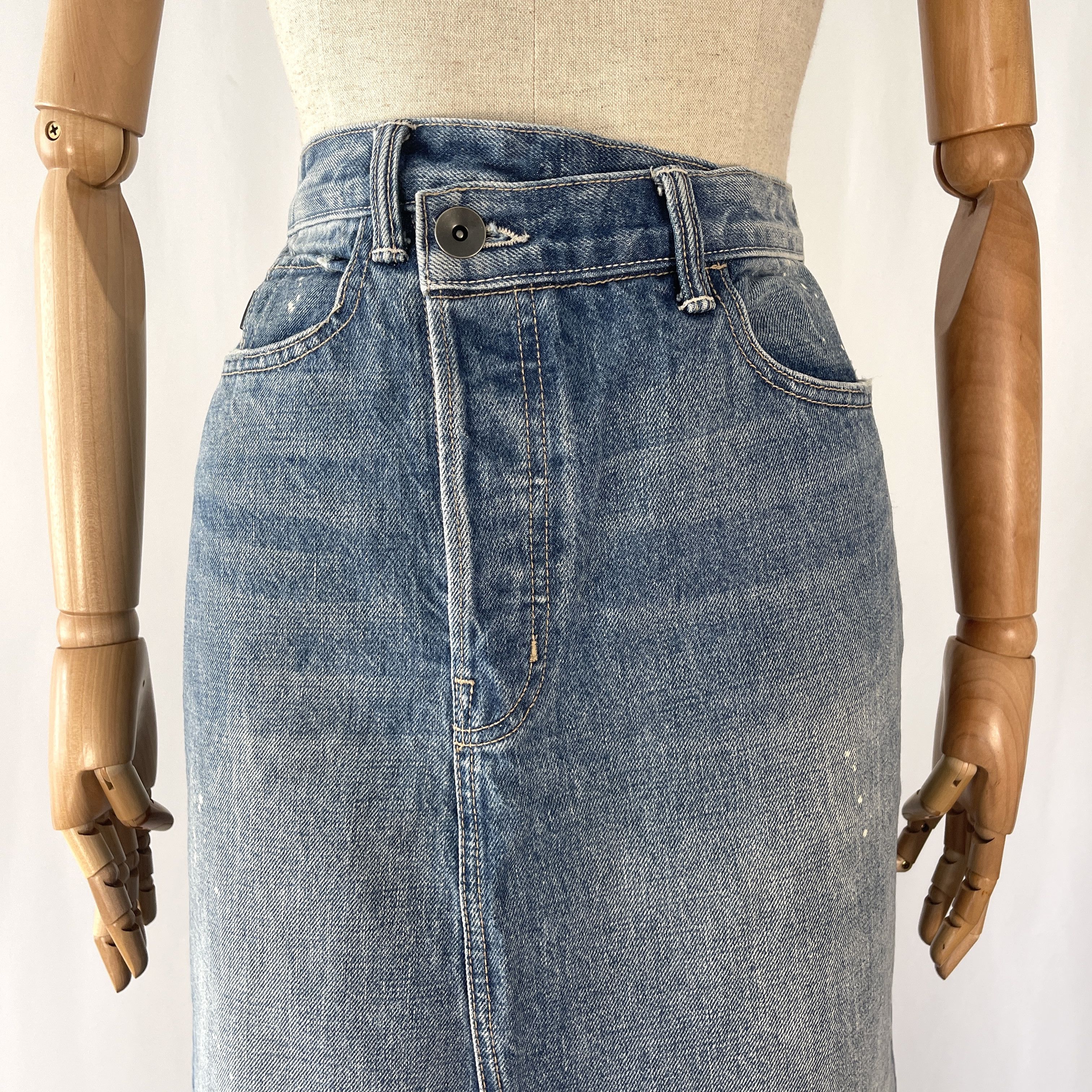 Helmut Lang HELMUT LANG Deconstructed Denim Skirt size 28 Size 28" / US 6 / IT 42 - 3 Thumbnail