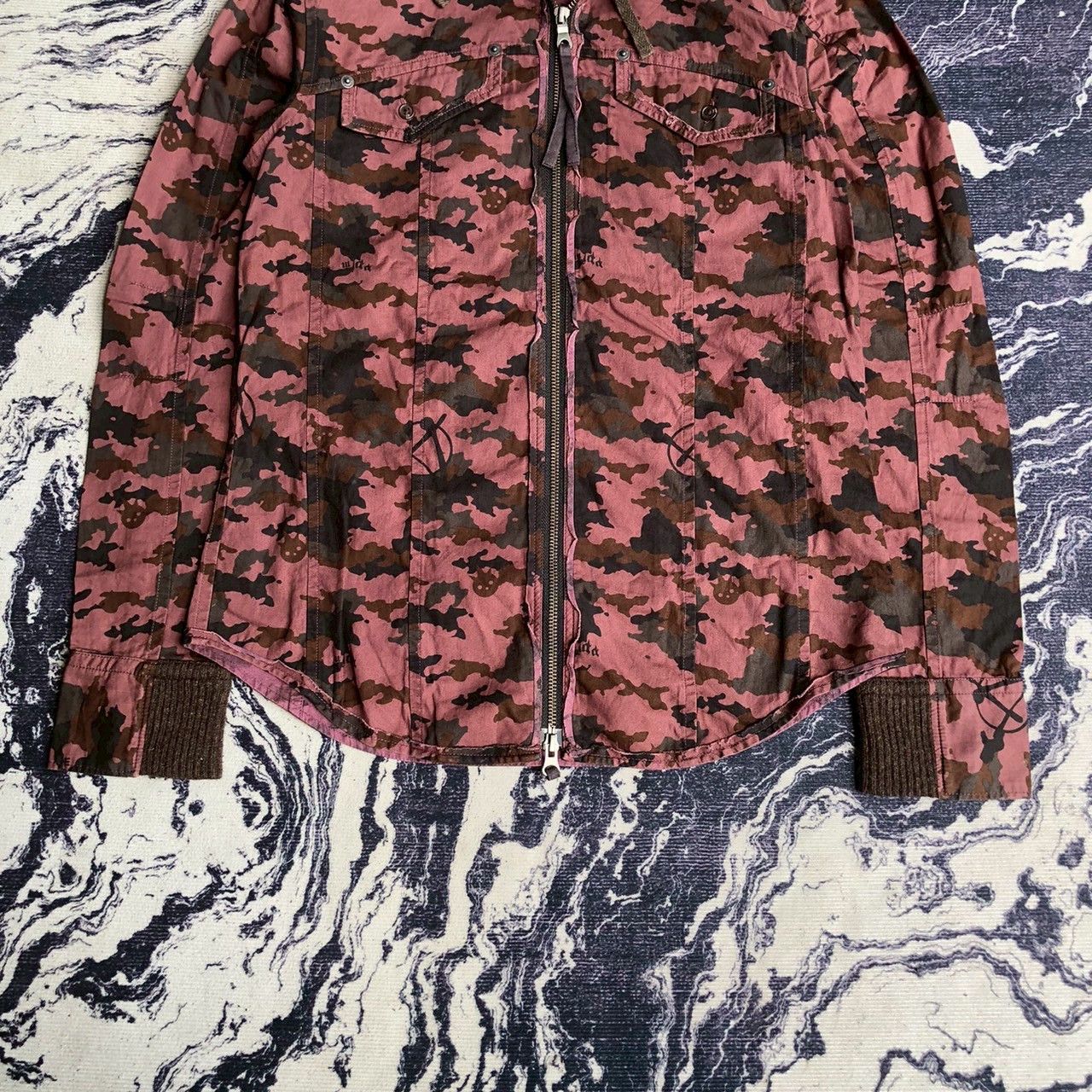 PPFM Vintage Y2K PPFM Camo Hooded Jacket Fleece Lined Size US S / EU 44-46 / 1 - 5 Thumbnail