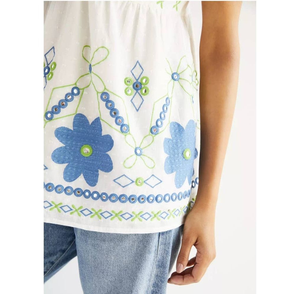 Anthropologie Forever The Girl Jordan Eyelet Babydoll Tank Size 6 White Size M / US 6-8 / IT 42-44 - 3 Thumbnail