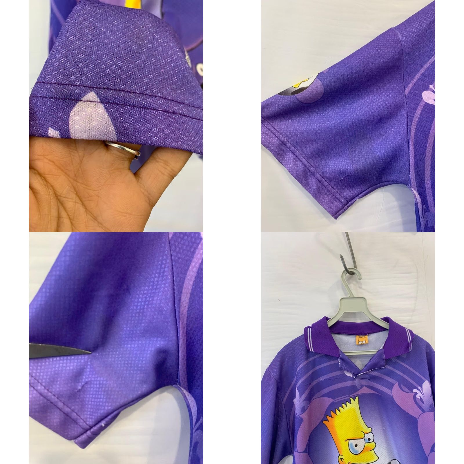 Vintage VINTAGE Bart Simpson Soccer Jersey Purple Knit Polo Shirt 90s The Simpsons Mens Small S Purple 90s Bart Simpson Mens Size US S / EU 44-46 / 1 - 8 Thumbnail