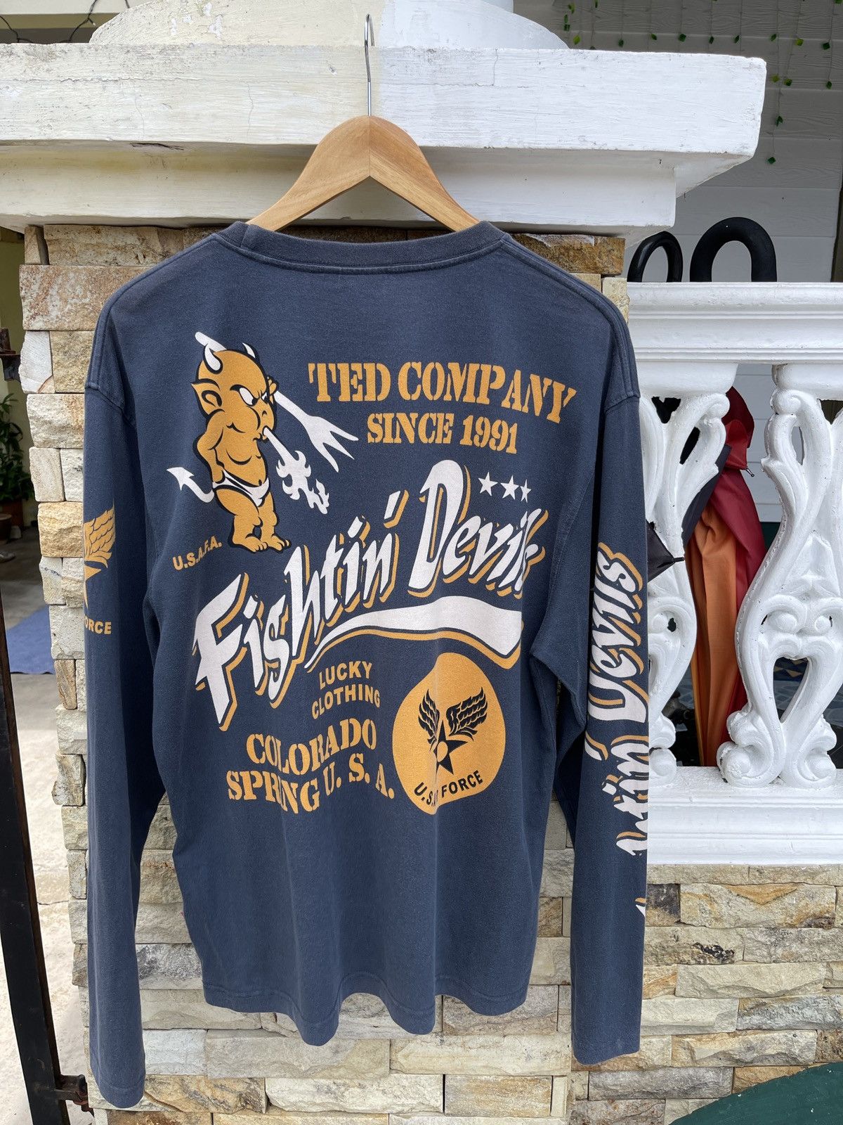 Japanese Brand Rare🔥Tedman Air Force Long Sleve T Shirt Size US L / EU 52-54 / 3 - 1 Thumbnail