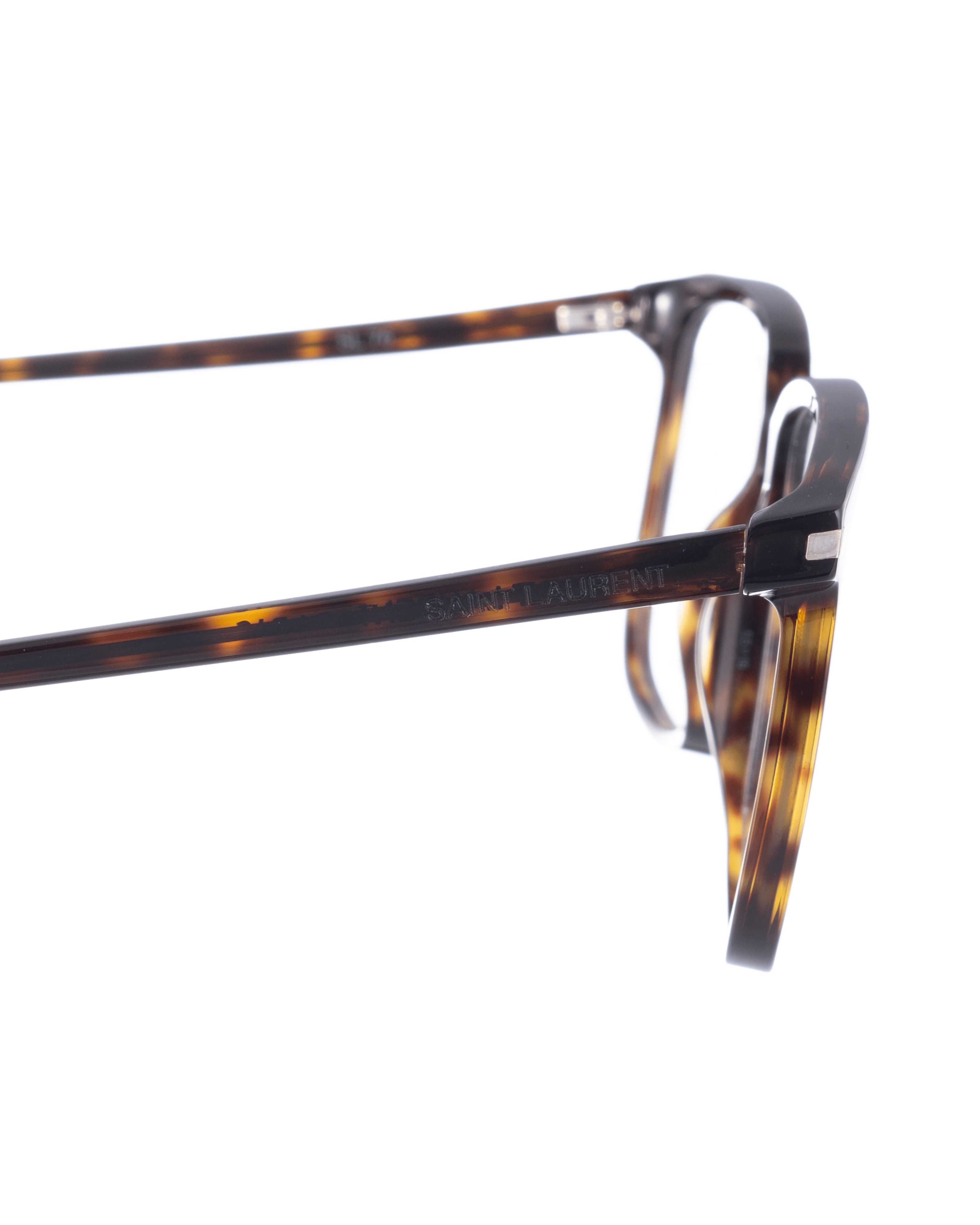 Saint Laurent Paris × Vintage Saint Laurent 00s Black Havana Nerd Oversize Glasses Size ONE SIZE - 3 Thumbnail