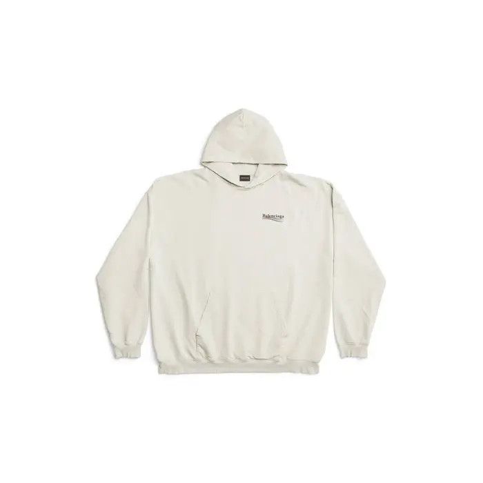 o1tr1nto0126 Political Campaign Hoodie Large Fit Off White