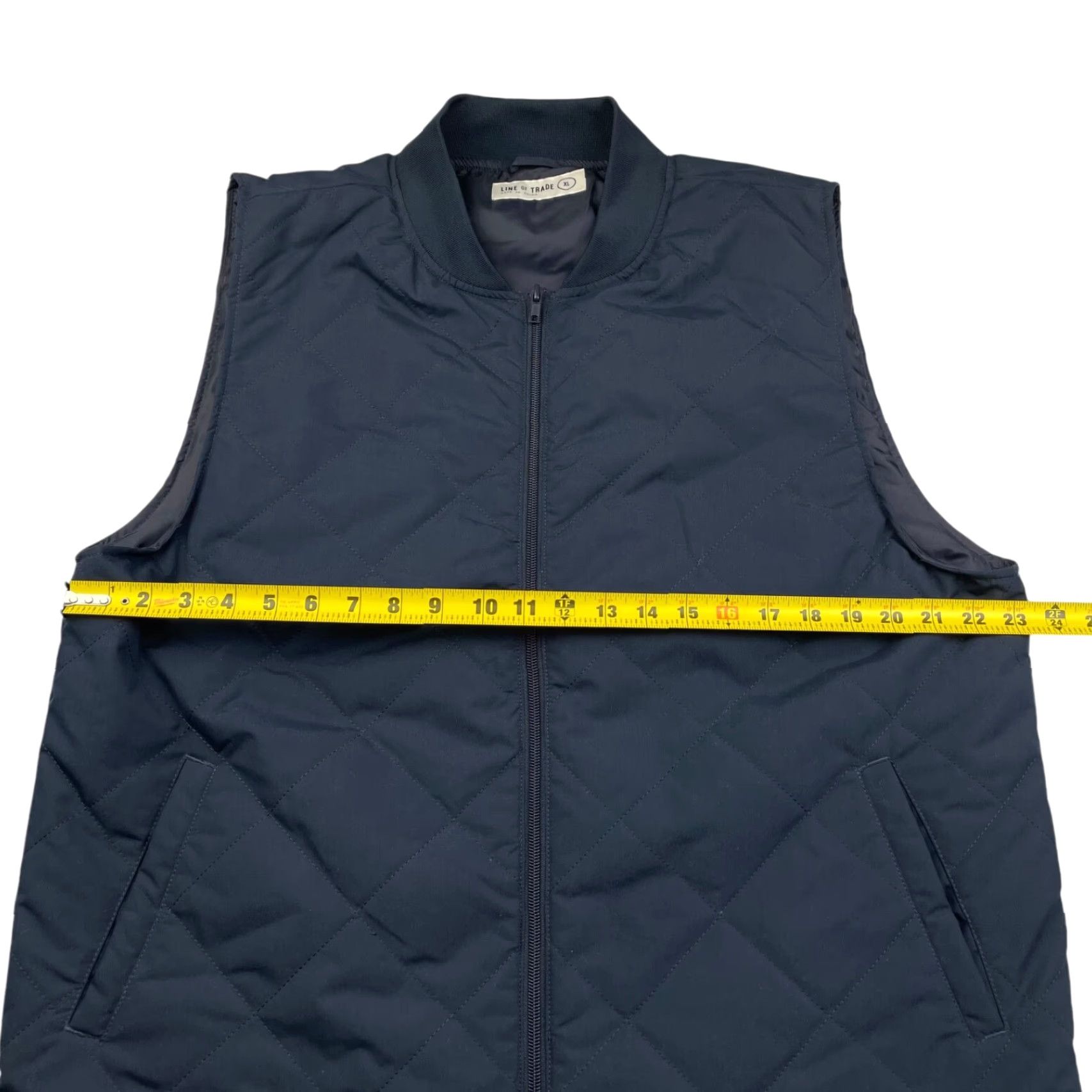 Vintage Line of Trade Men's Full Zip Quilted Vest Navy Blue XL Size US XL / EU 56 / 4 - 6 Thumbnail