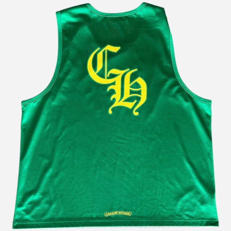 Chrome Hearts CHROME HEARTS GREEN & WHITE LOGO REVERSIBLE MESH JERSEY Size US XXL / EU 58 / 5 - 4 Thumbnail