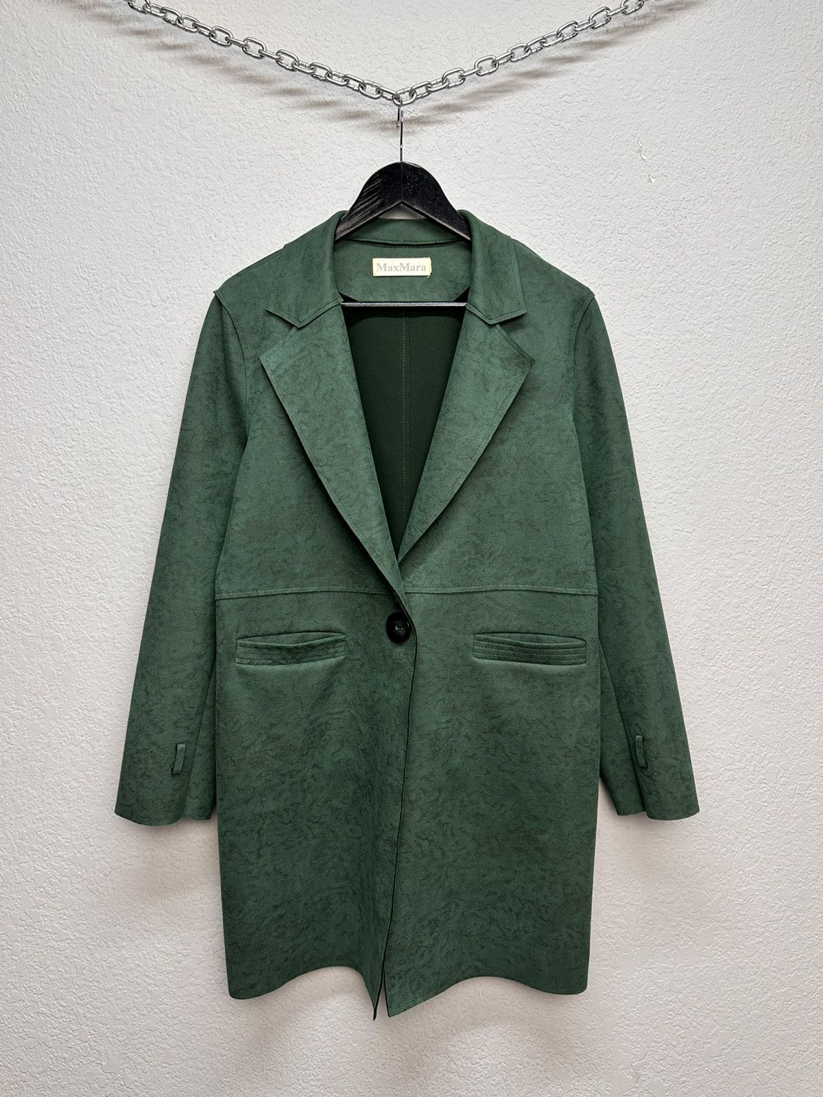 Max Mara MaxMara green minimalist coat classic Italy elegant fit Size M / US 6-8 / IT 42-44 - 3 Thumbnail