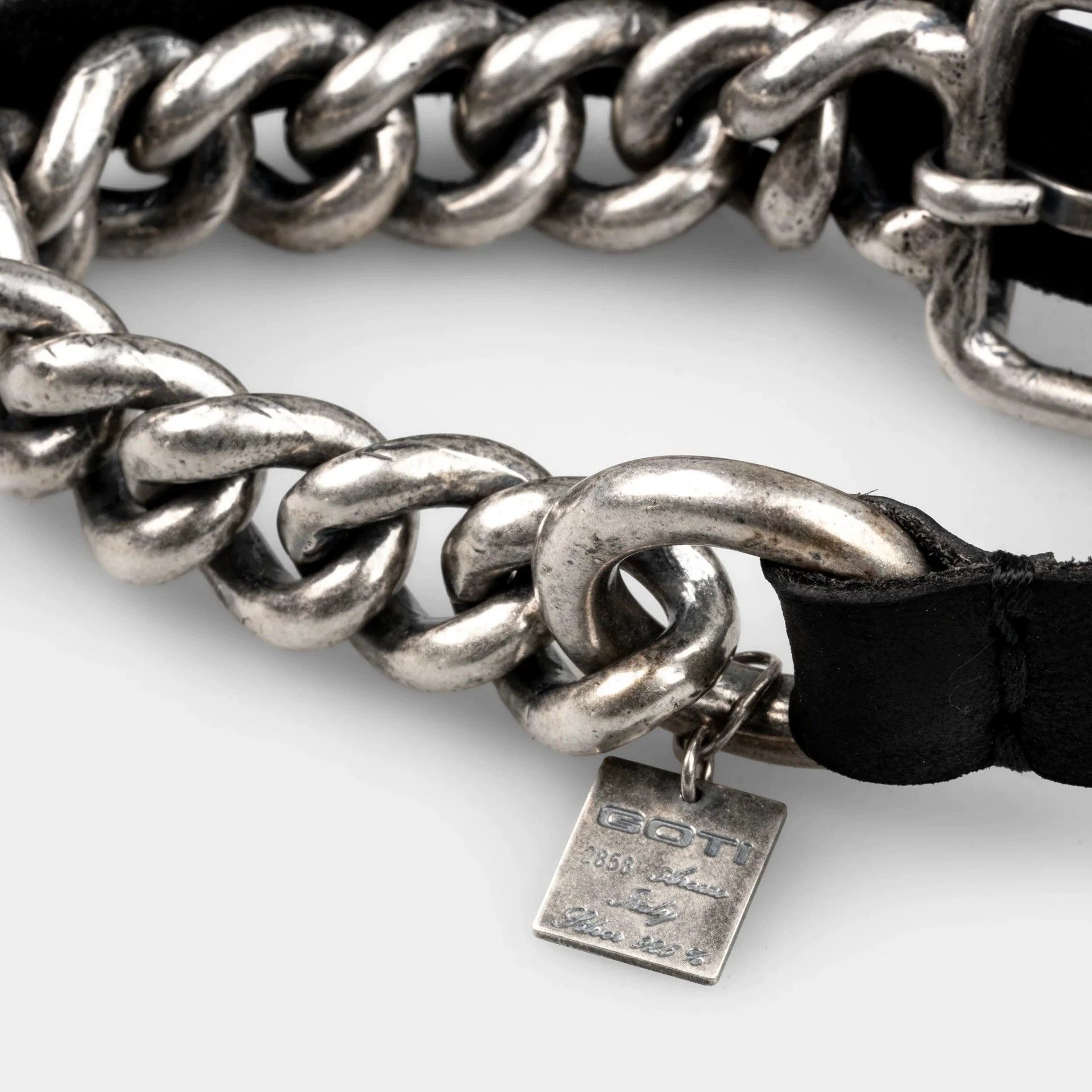 Goti GOTI Heavy Worn Horsehide Chain Mixed Bracelet One Size Size ONE SIZE - 3 Thumbnail