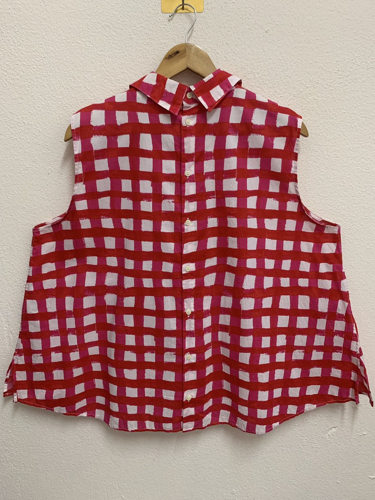 Marni × Uniqlo MARNI x UNIQLO Checkred Sleeveless Blouses Size 3XL / US 20-22 - 3 Thumbnail