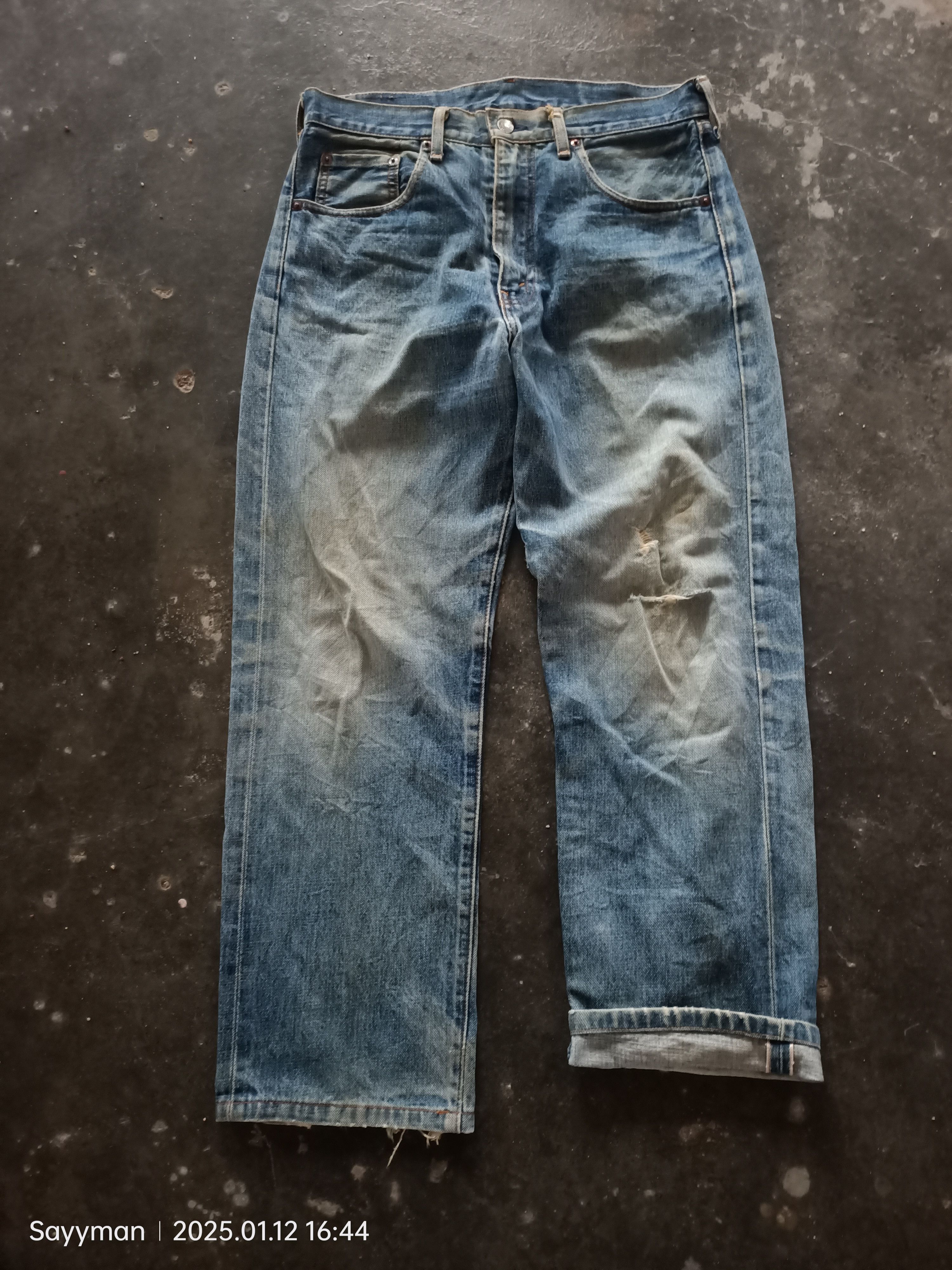 Levi's × Levi's Vintage Clothing Levis 502 Big E Selvedge Button J22 Denim Jeans Size US 32 / EU 48 - 2 Thumbnail