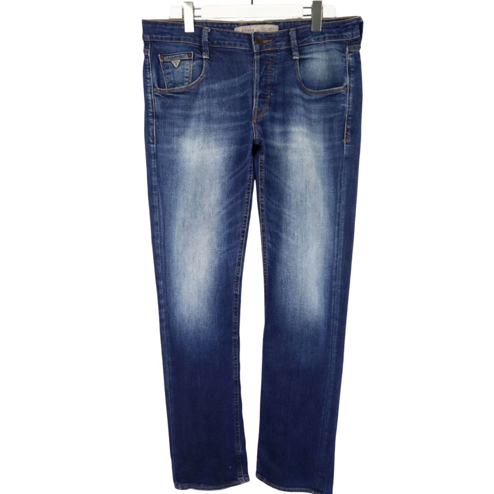 Guess GUESS Slim Straight Jeans Men's UK 34 Blue Button Fly Stretch Denim 5-Pocket Style Slim Straight Buttons Mens UK 34 Blue Size US 34 / EU 50 - 2 Thumbnail