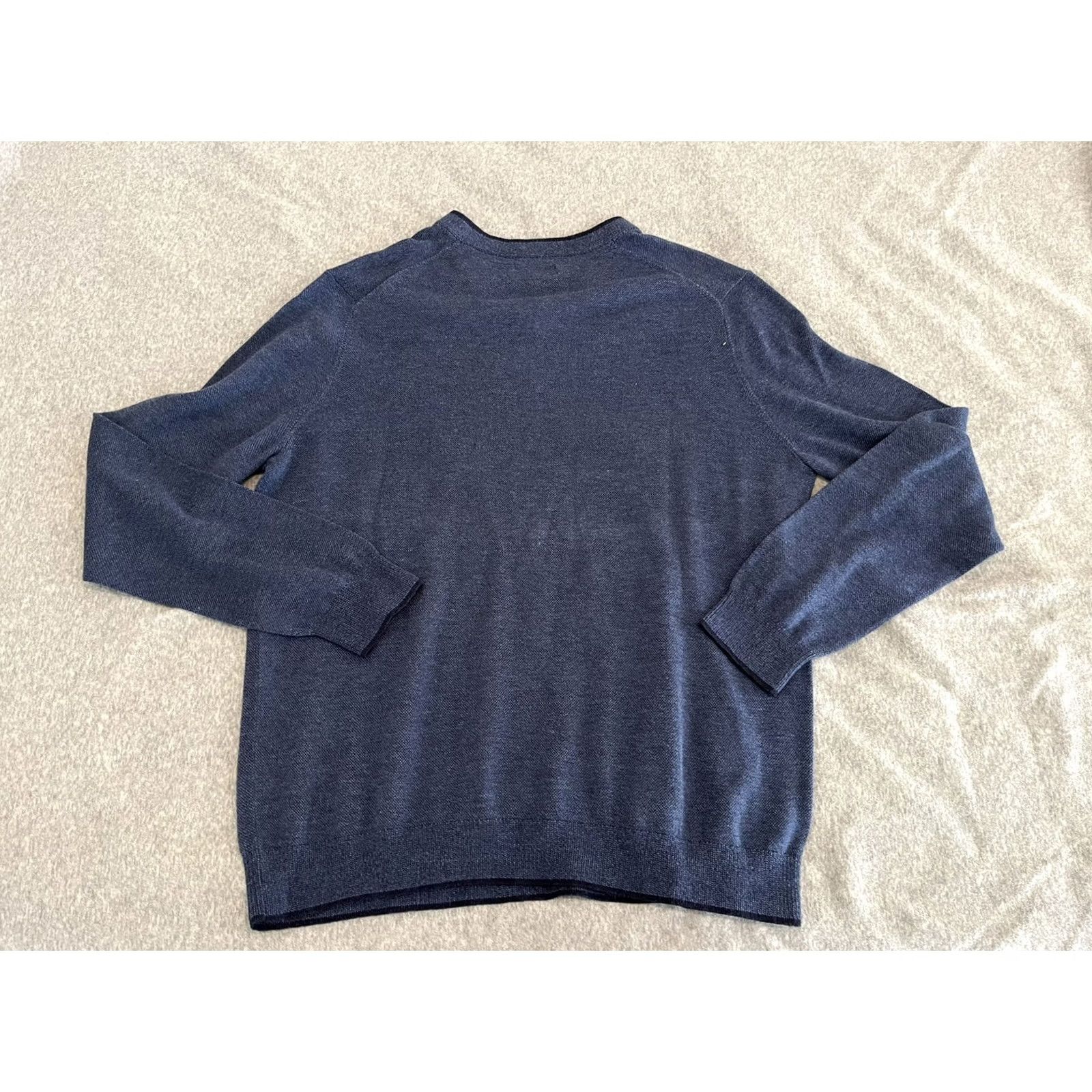 Nordstrom John W Nordstrom Cotton Silk Blue Pullover Sweater Mens XL Size US XL / EU 56 / 4 - 4 Thumbnail