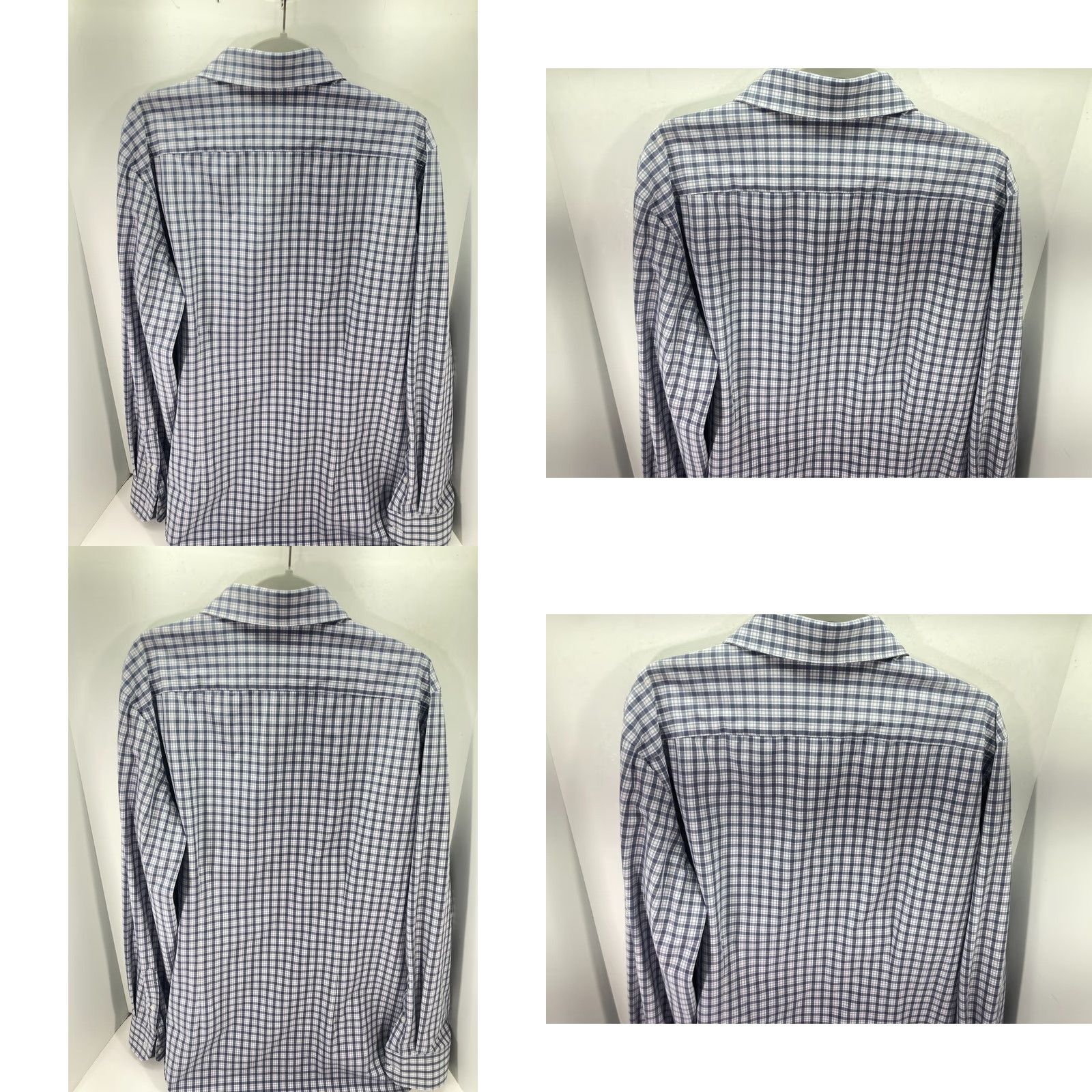 Mizzen+Main Mizzen+Main Performance Button Up Shirt Mens 2XL White Blue Plaid Trim Classic Shirt Size US XXL / EU 58 / 5 - 8 Thumbnail