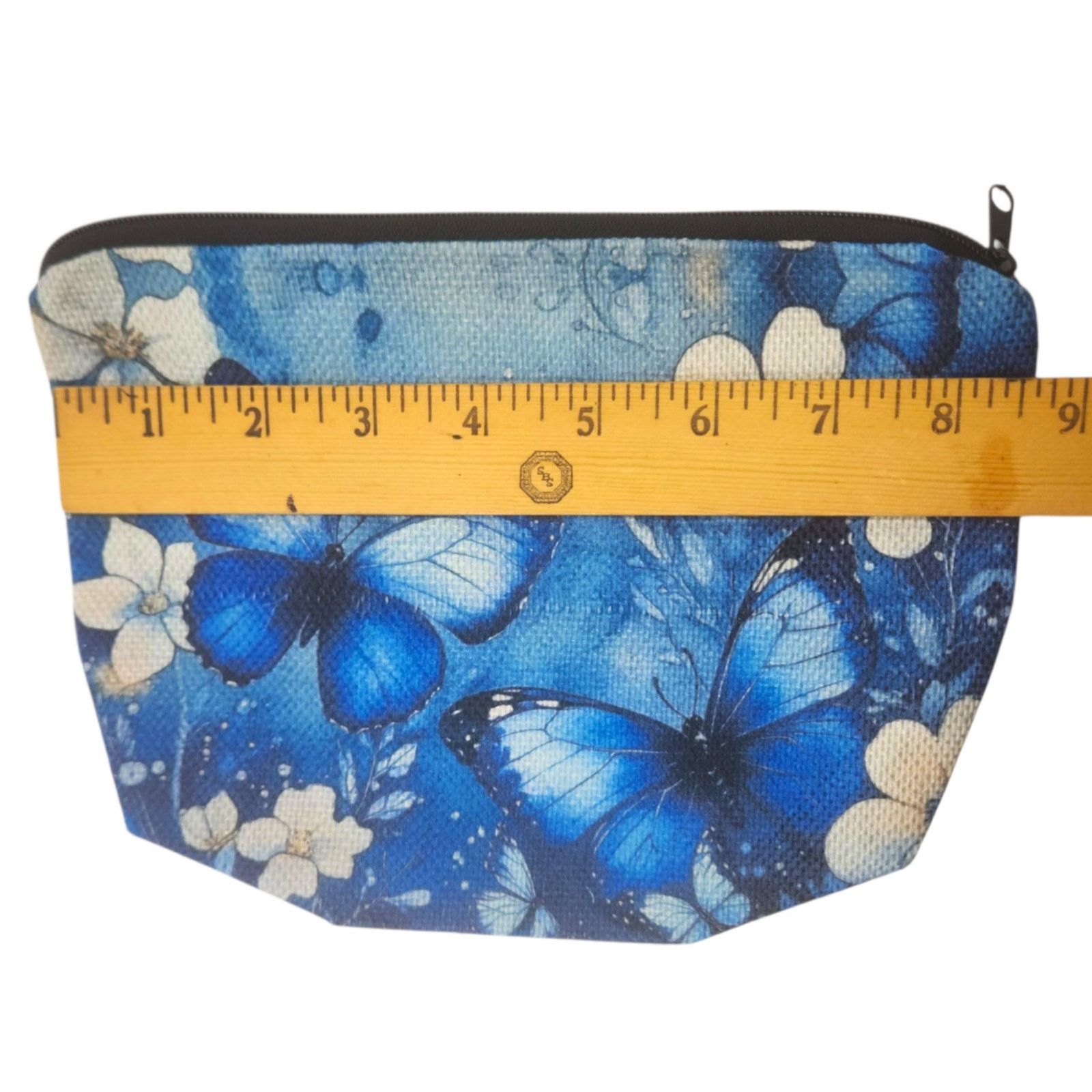 Other Blue Butterfly Floral Cosmetic Bag - Makeup Organizer Size ONE SIZE - 5 Thumbnail