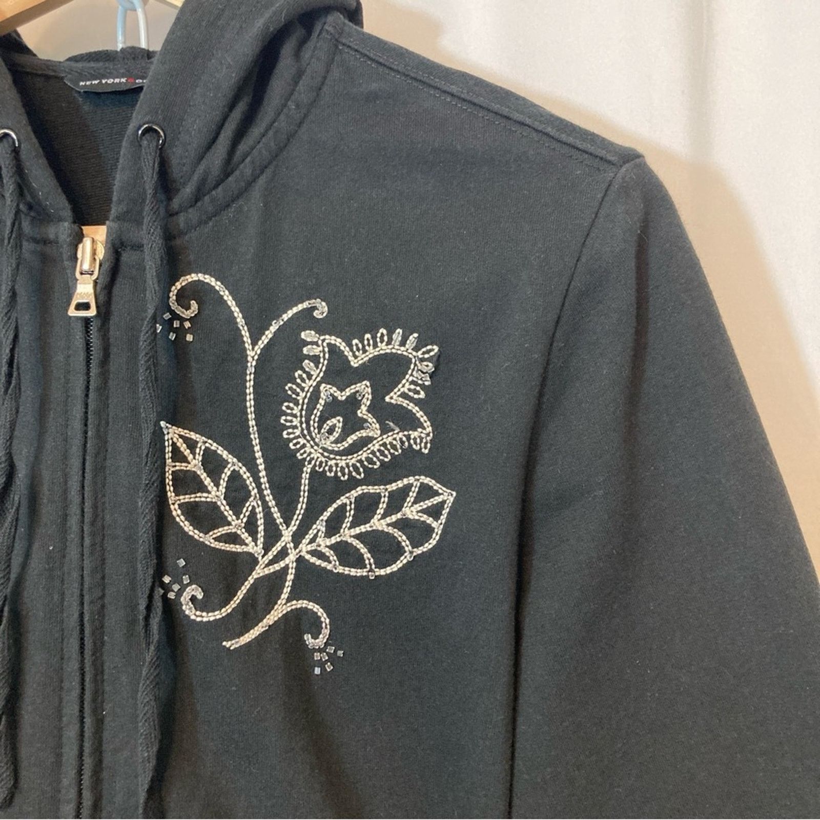 Other Y2K New York and Company Embroidered Full Zip Sweatshirt Size L / US 10 / IT 46 - 3 Thumbnail