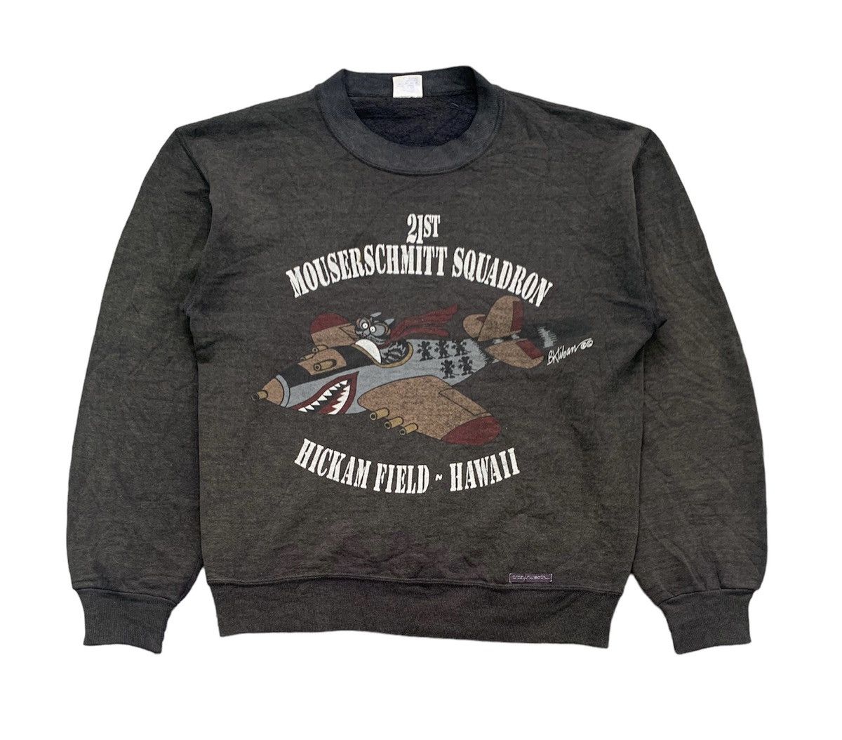 CCP (Crazy Character Print) Vtg Crazy Shirt Sweatshirt 21st Mouserschmitt Squadron Size US S / EU 44-46 / 1 - 1 Thumbnail